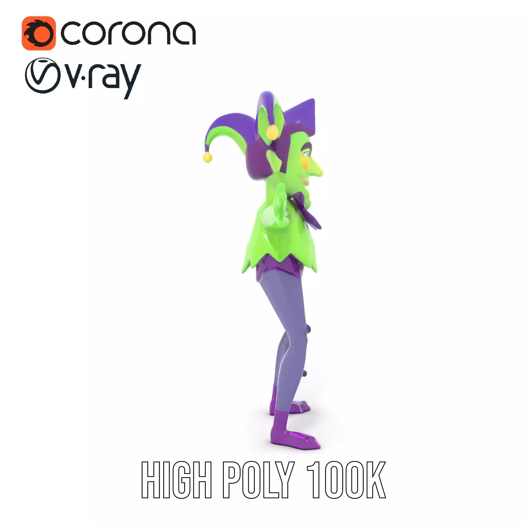 Jester Character model pack Low-poly 3D model_33