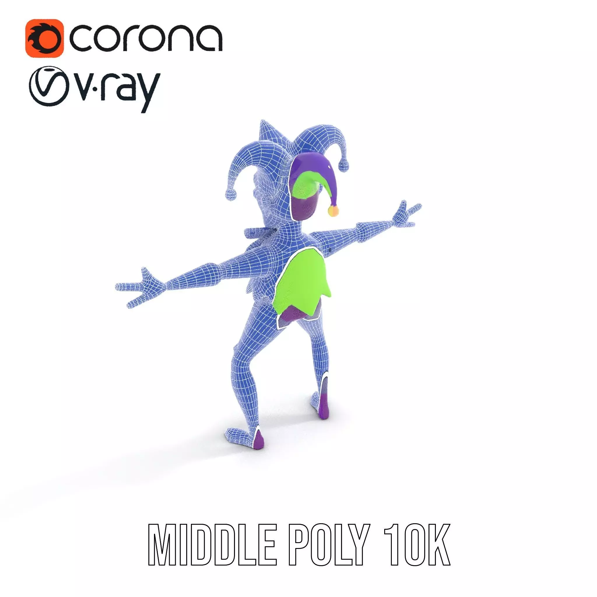 Jester Character model pack Low-poly 3D model_13