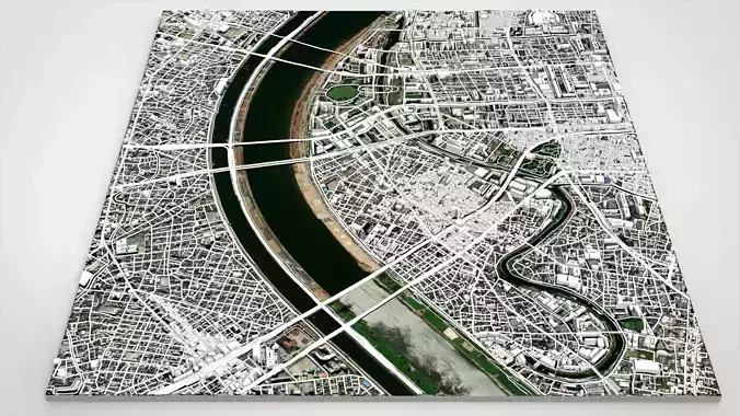 Cityscape Tokyo Japan part of city 3D model Cityscape Tokyo Japan part of city 3D model