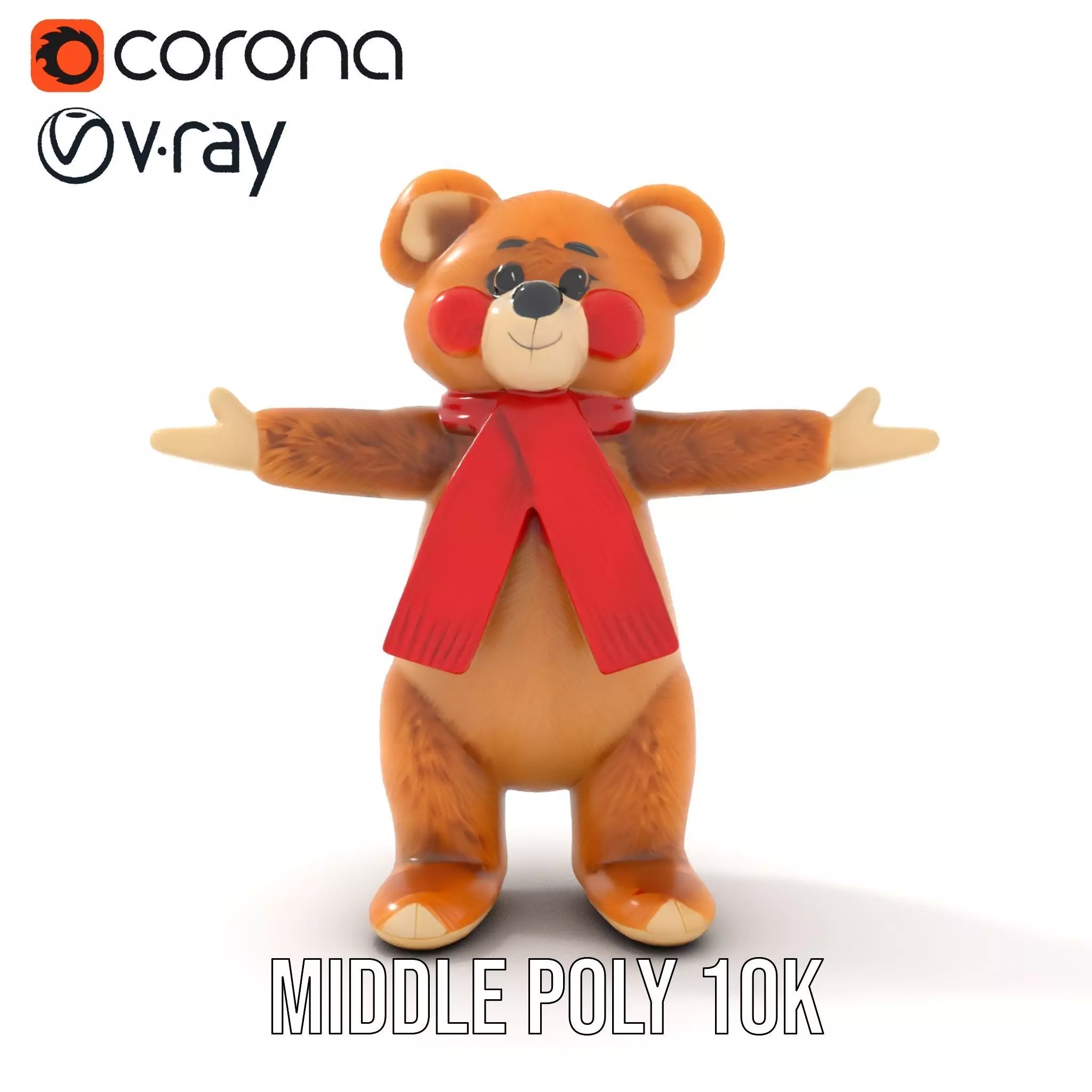 Cheerful Teddy Bear model pack Low-poly 3D model_27