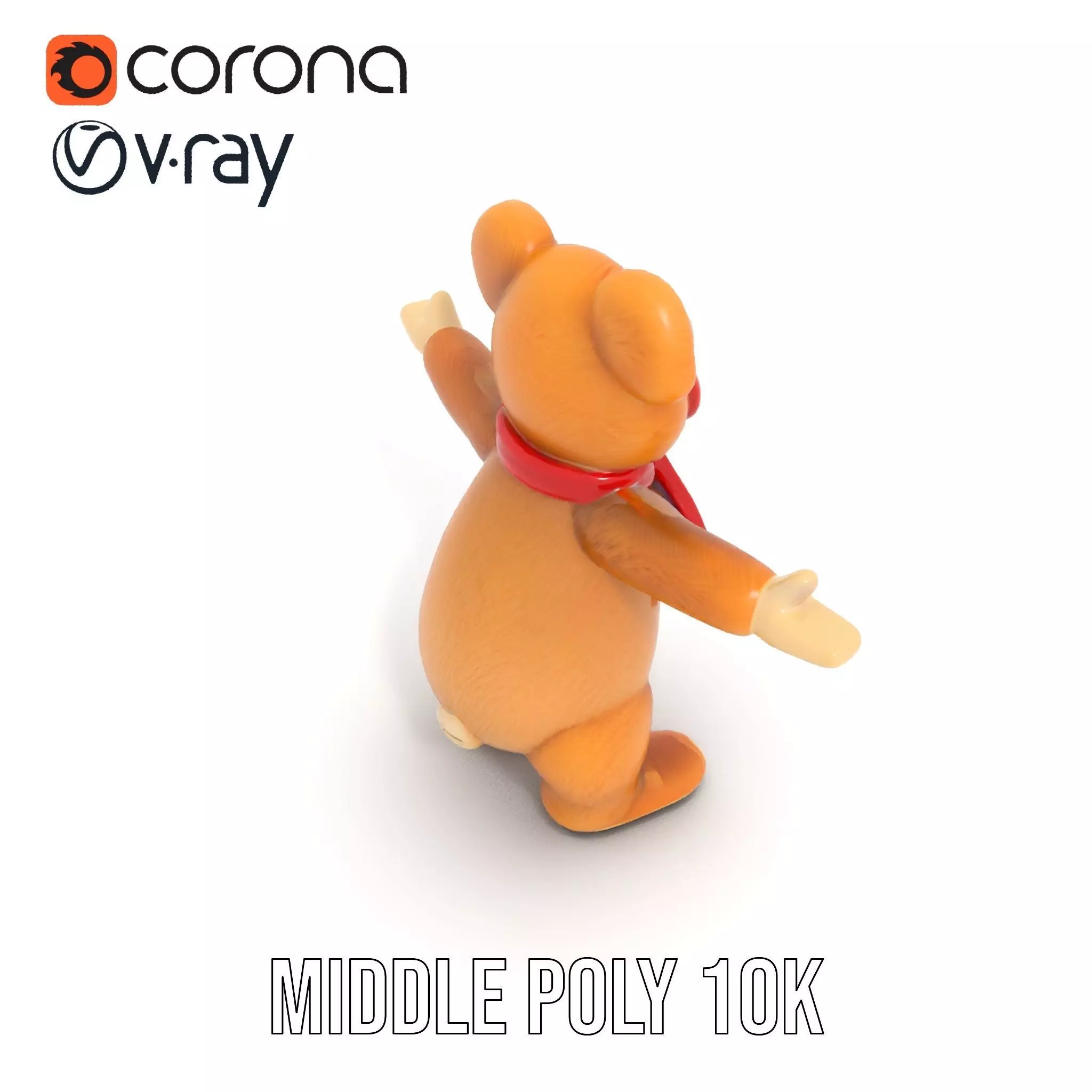 Cheerful Teddy Bear model pack Low-poly 3D model_11