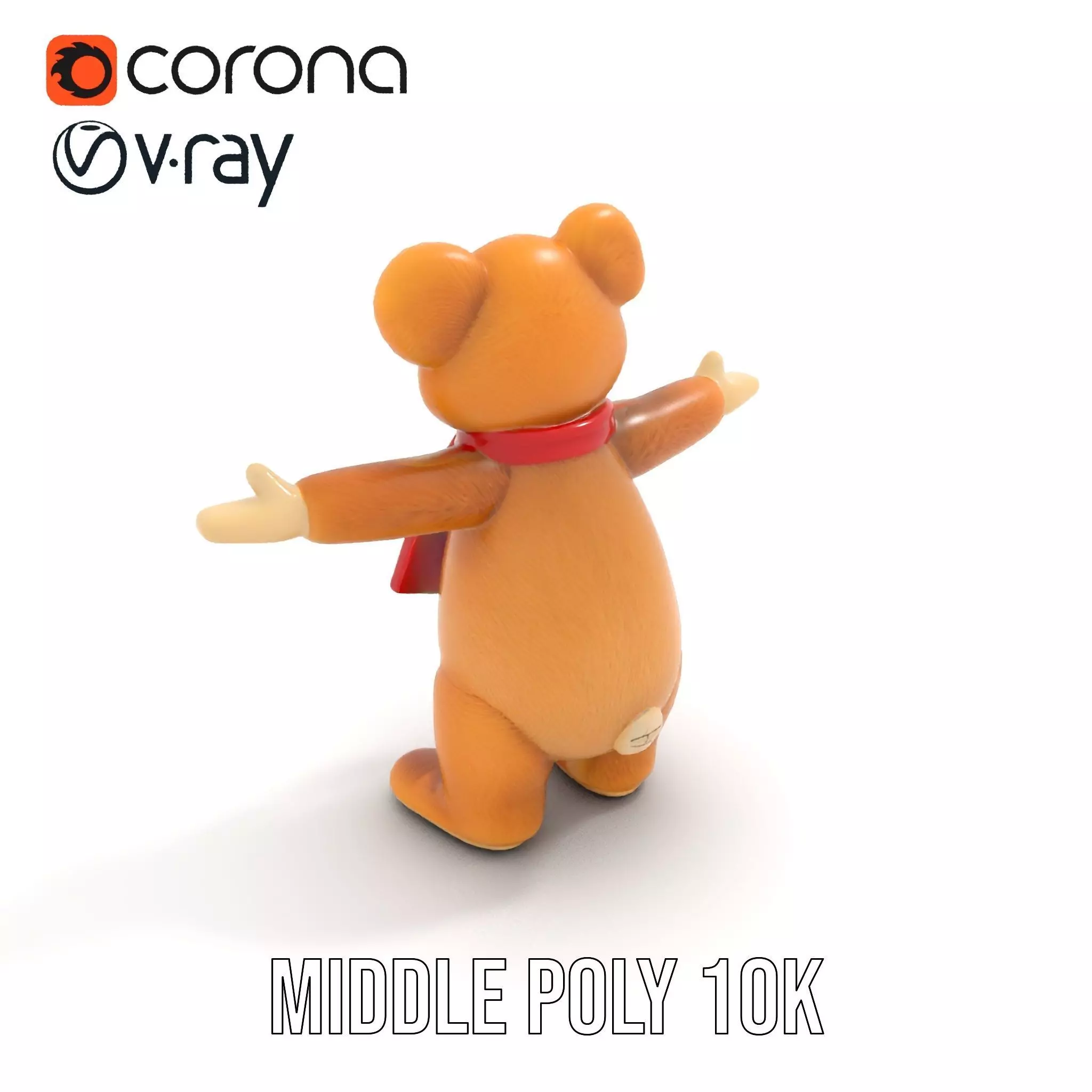 Cheerful Teddy Bear model pack Low-poly 3D model_5