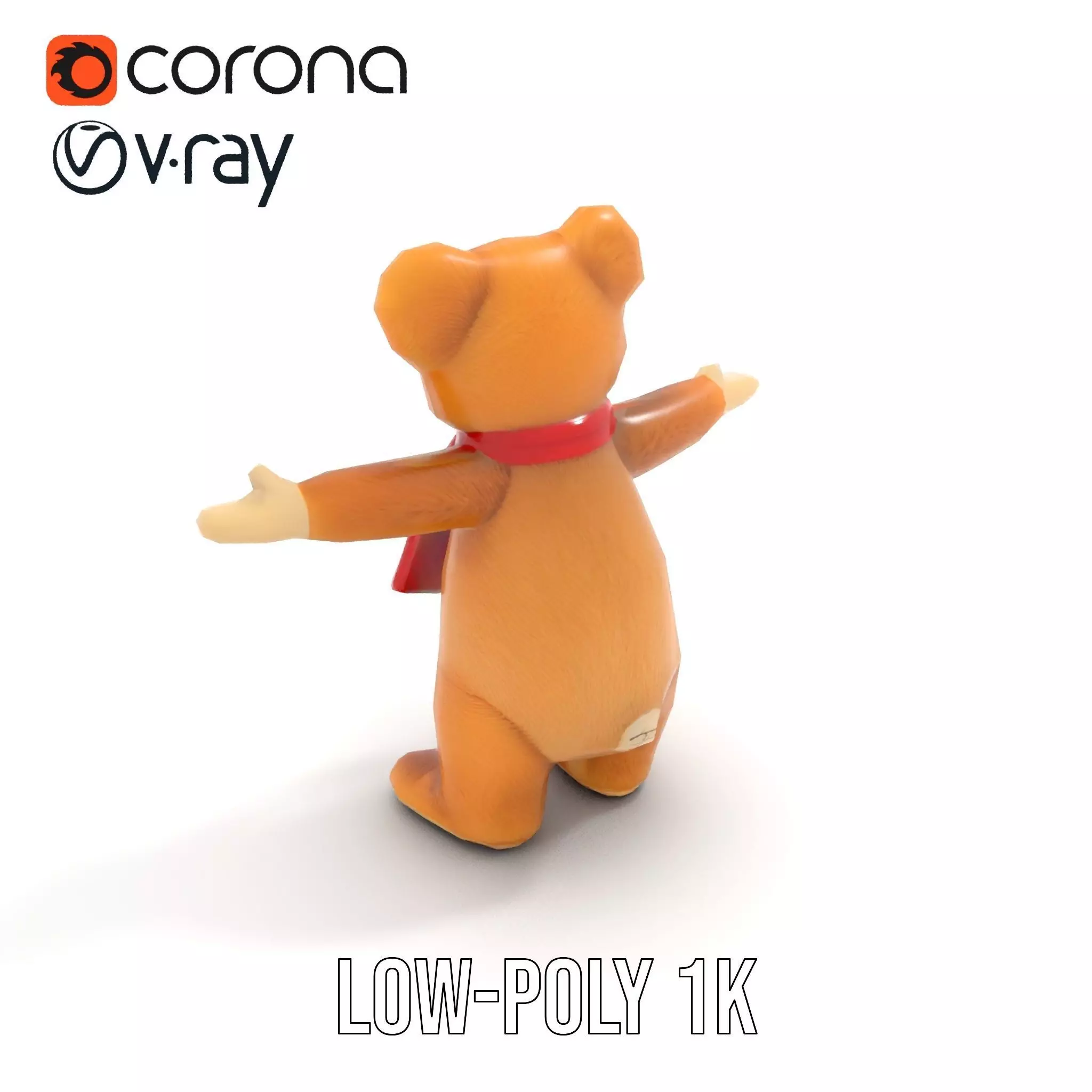 Cheerful Teddy Bear model pack Low-poly 3D model_12