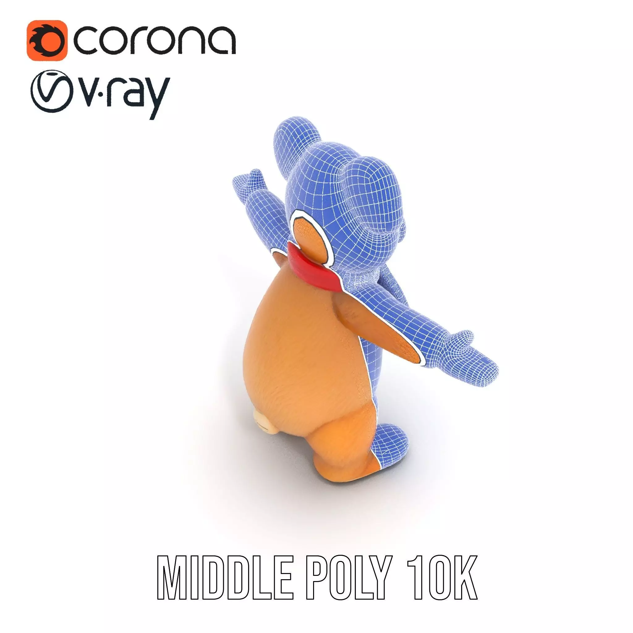 Cheerful Teddy Bear model pack Low-poly 3D model_16