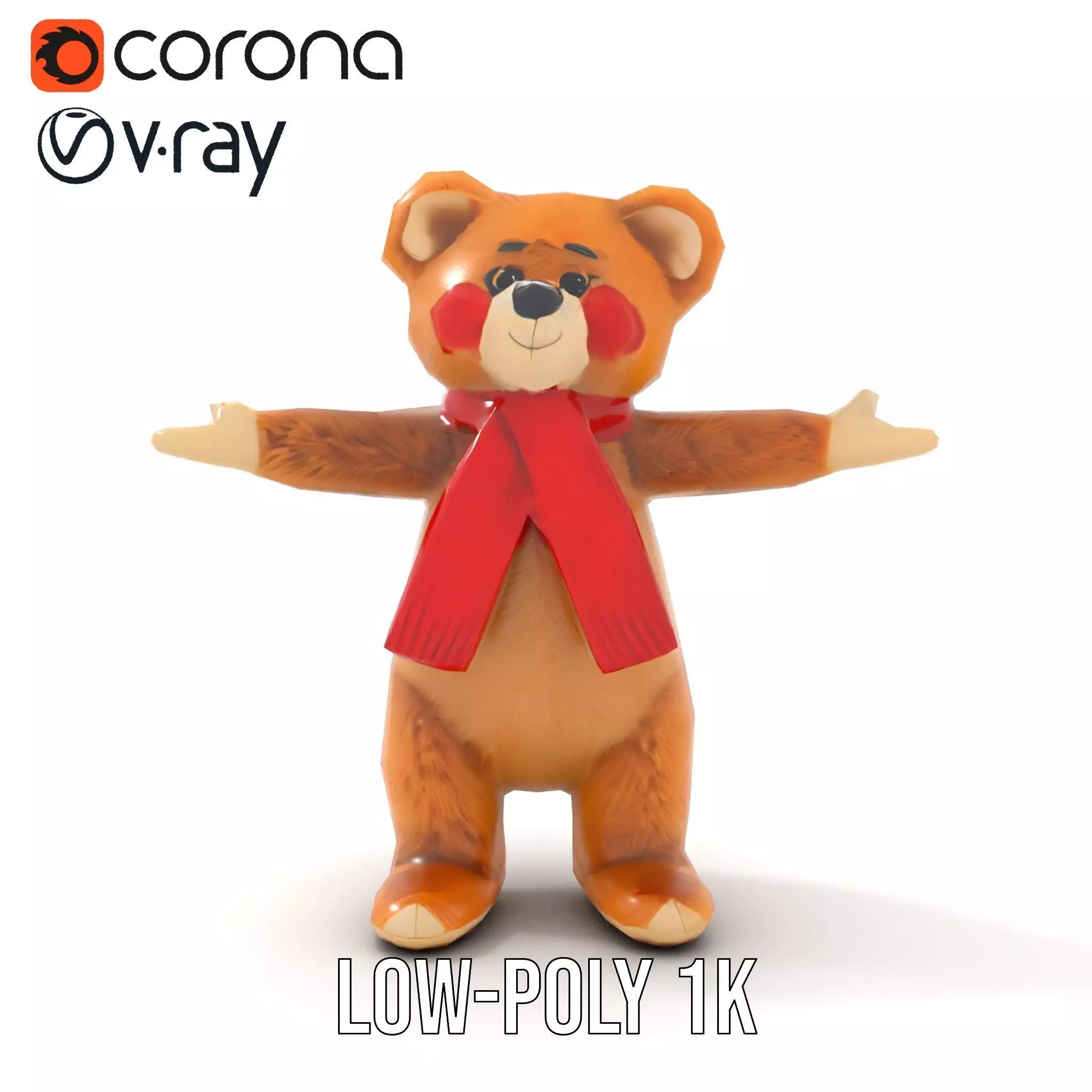 Cheerful Teddy Bear model pack Low-poly 3D model_22