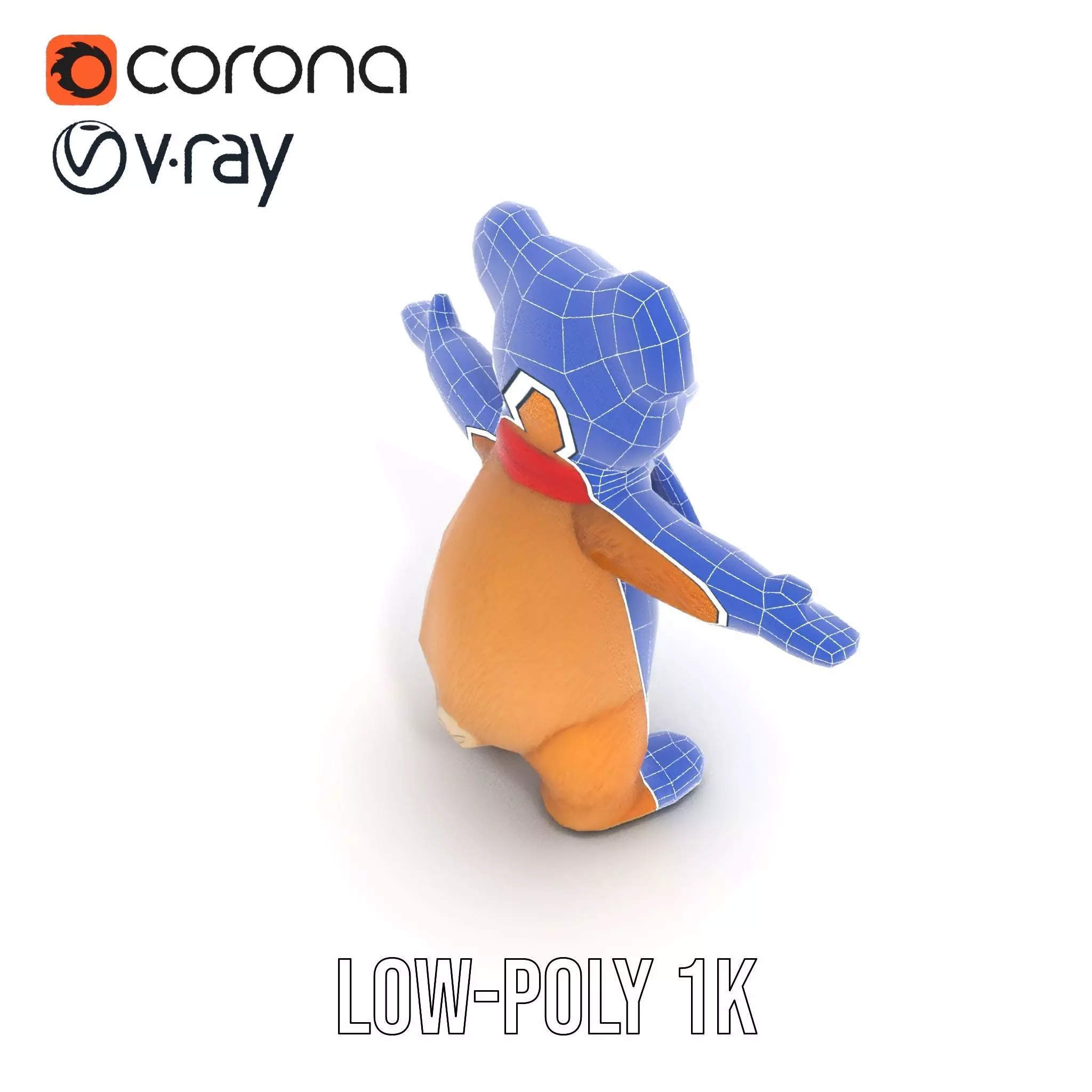 Cheerful Teddy Bear model pack Low-poly 3D model_28