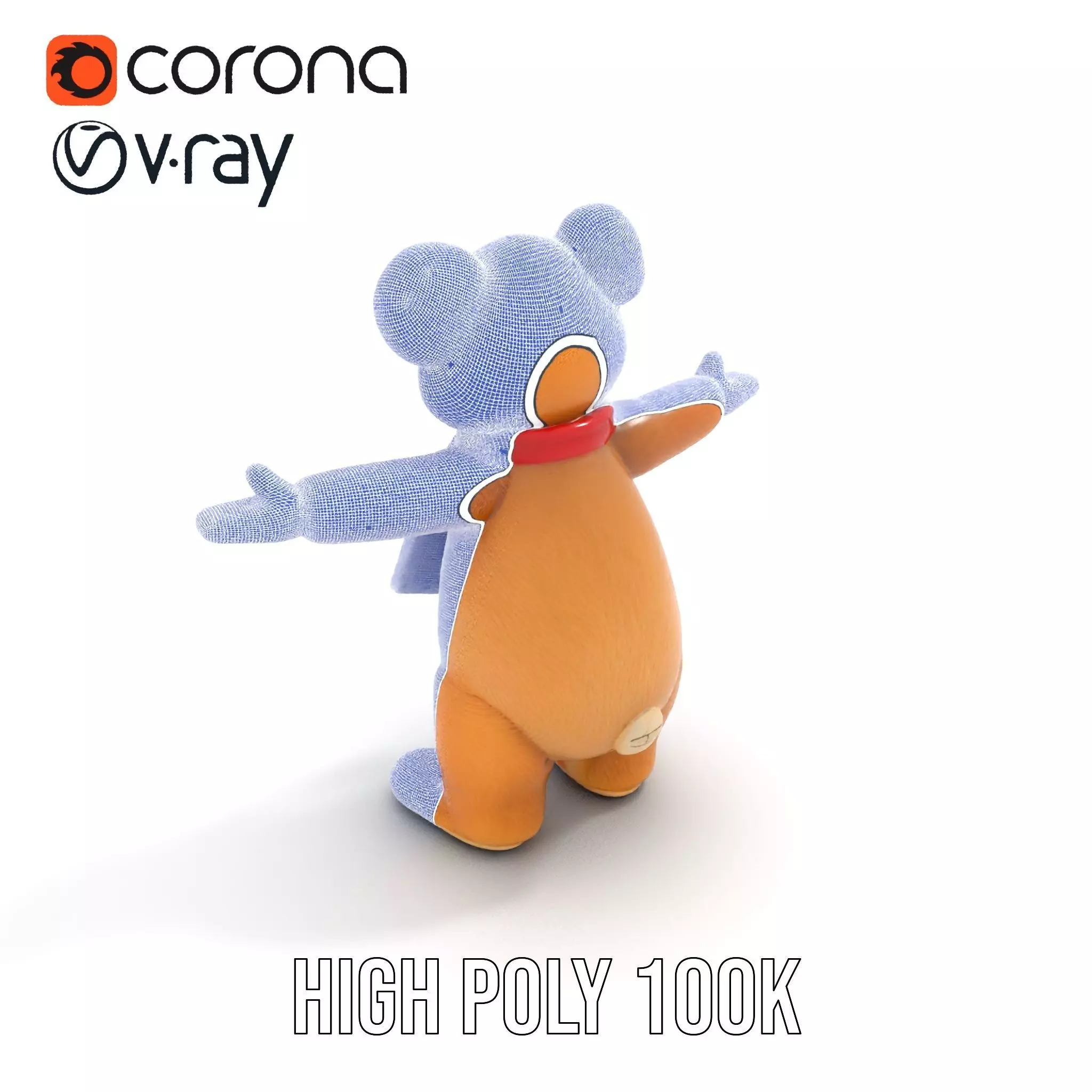 Cheerful Teddy Bear model pack Low-poly 3D model_29