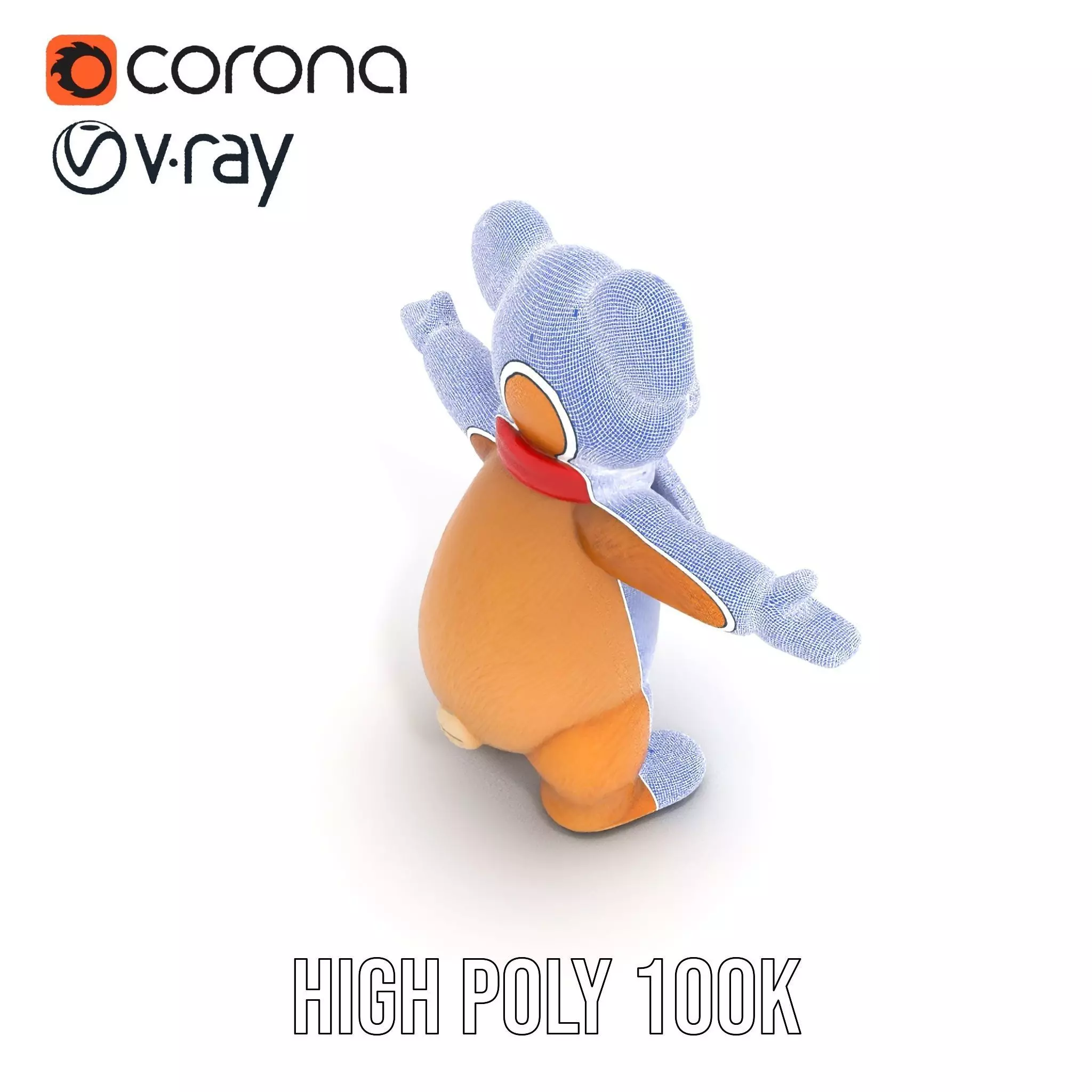 Cheerful Teddy Bear model pack Low-poly 3D model_23