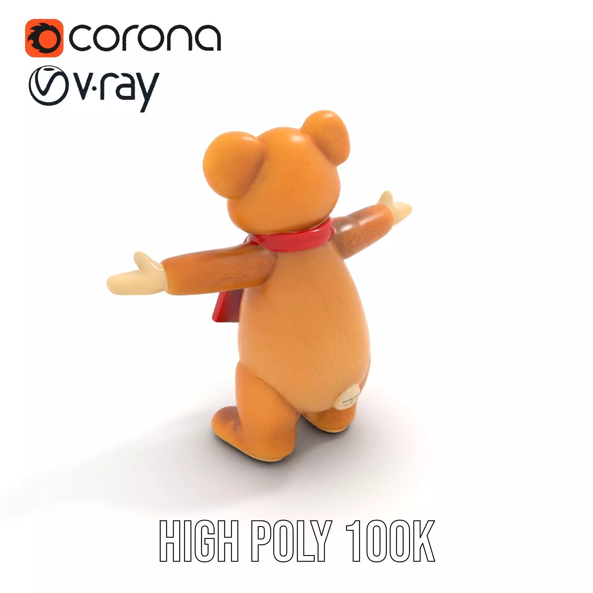 Cheerful Teddy Bear model pack Low-poly 3D model_15