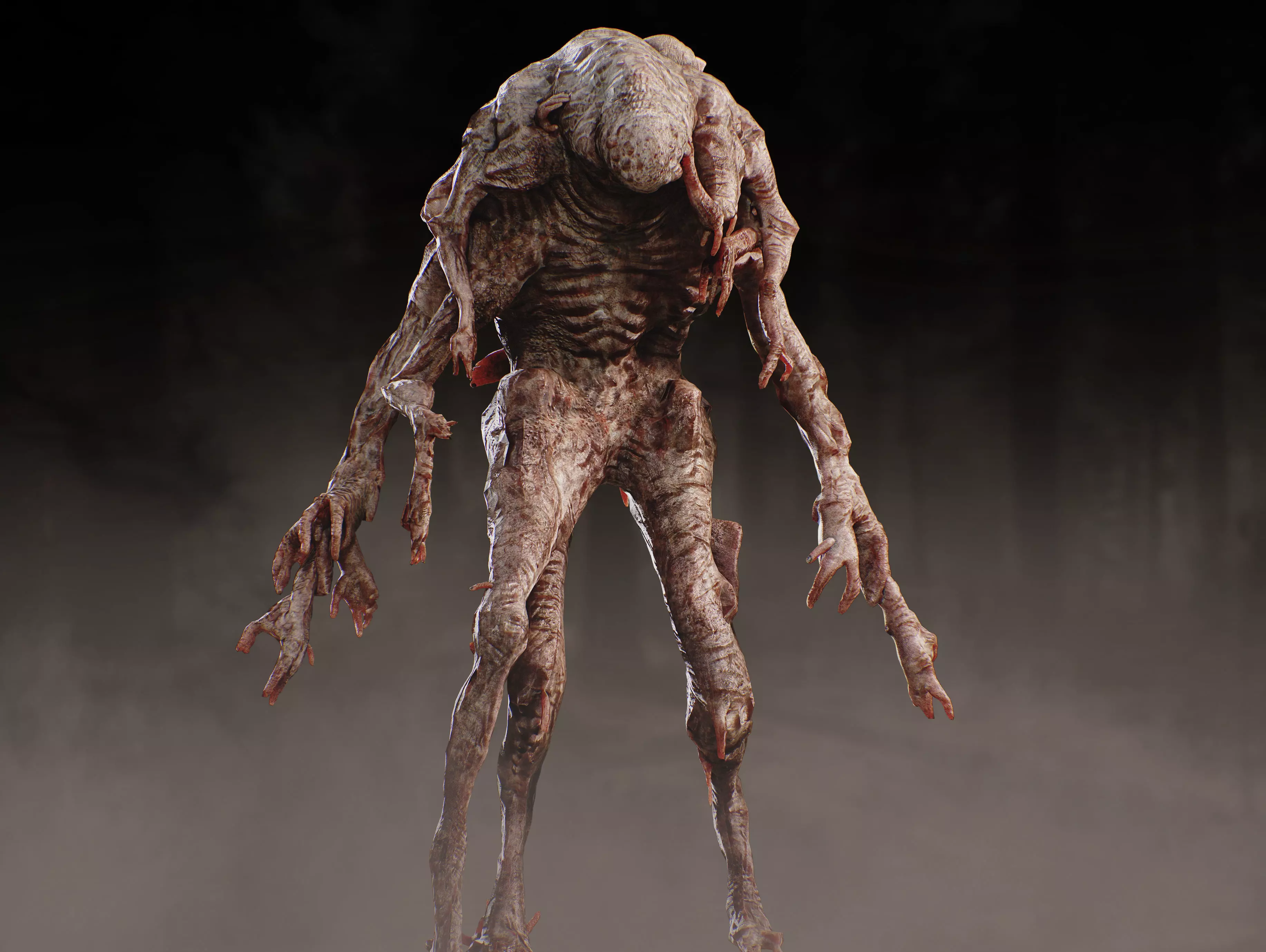 Substance Horror Creature Low-poly 3D model_6