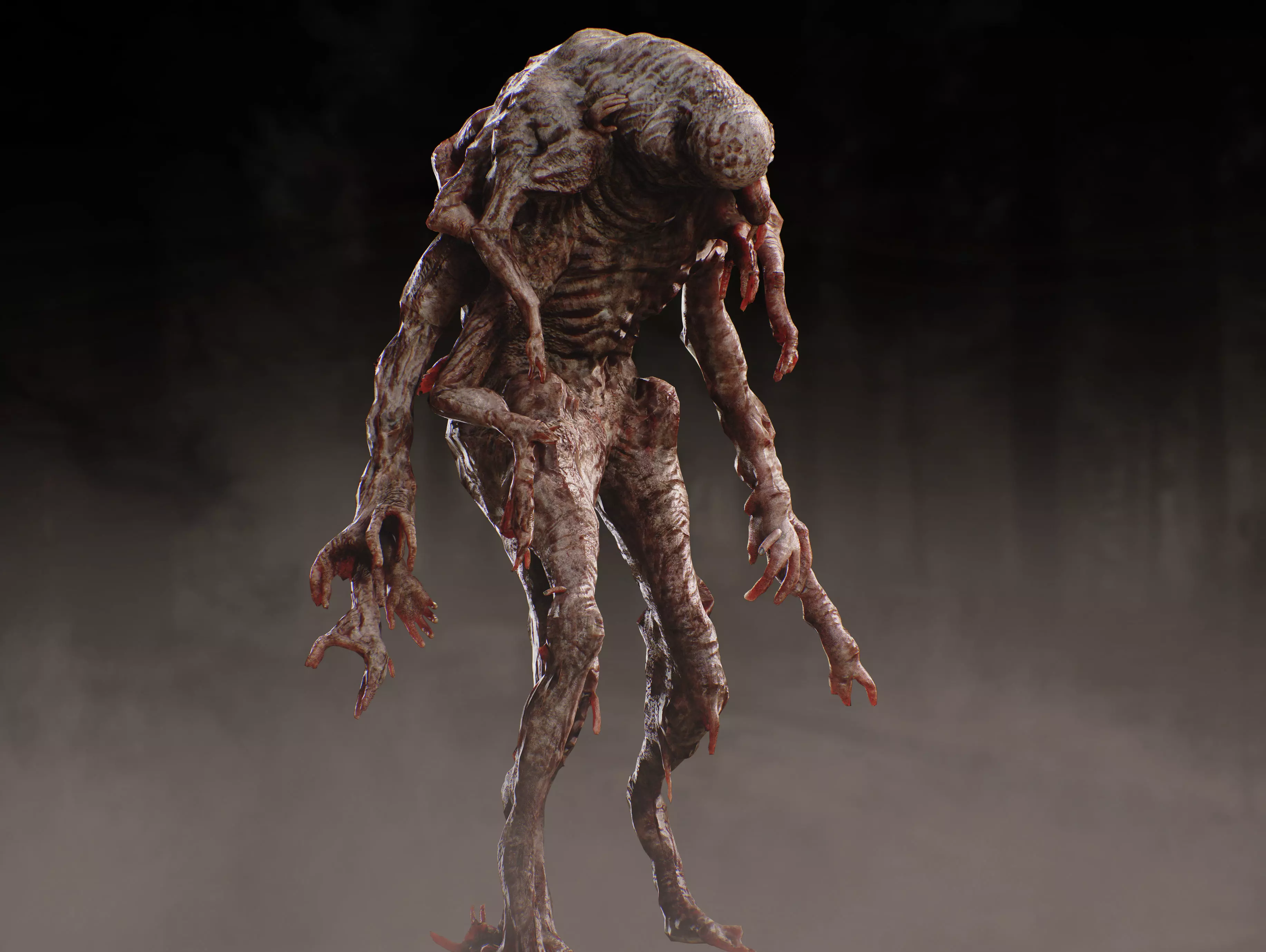 Substance Horror Creature Low-poly 3D model_5