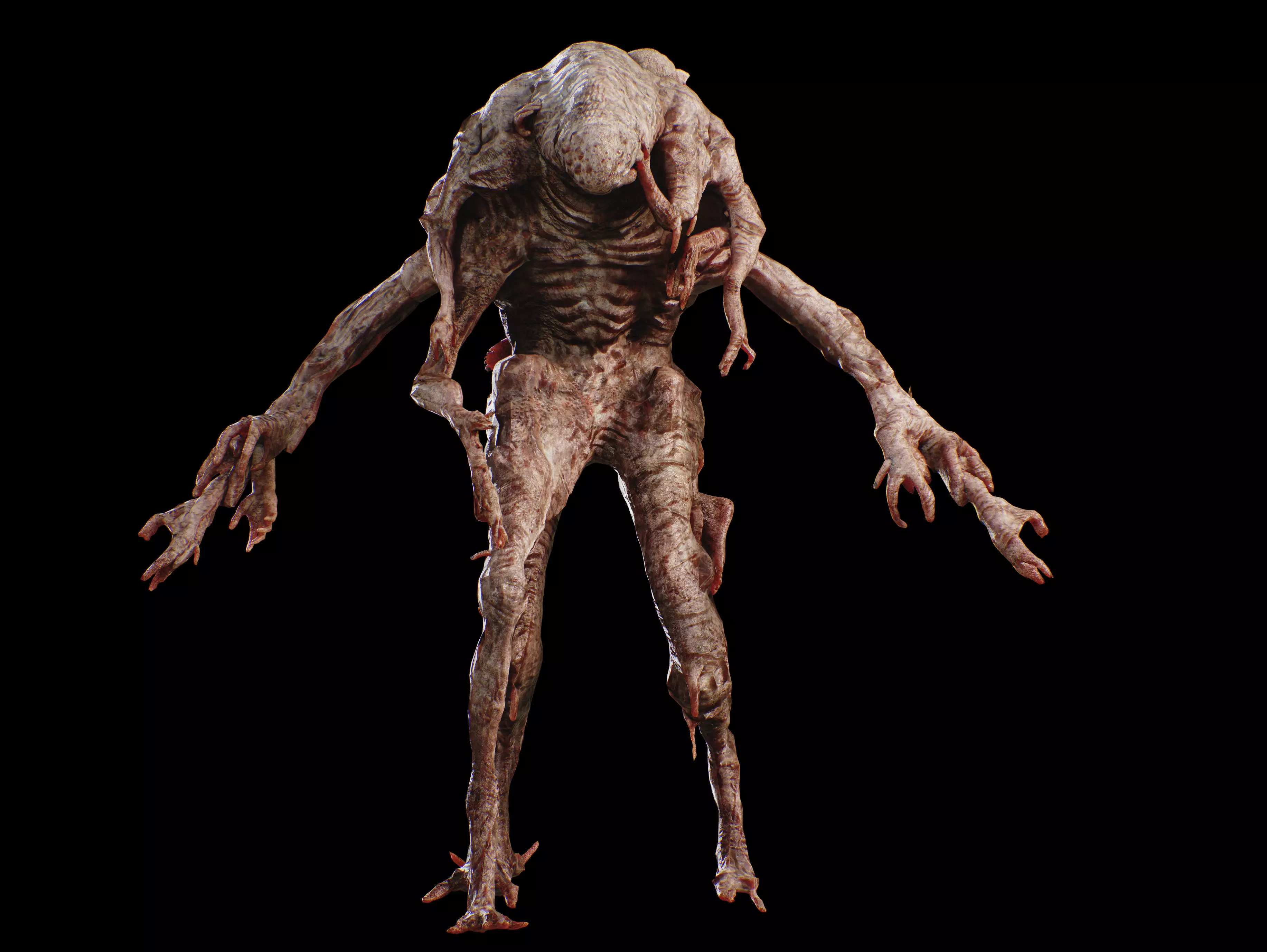 Substance Horror Creature Low-poly 3D model_9