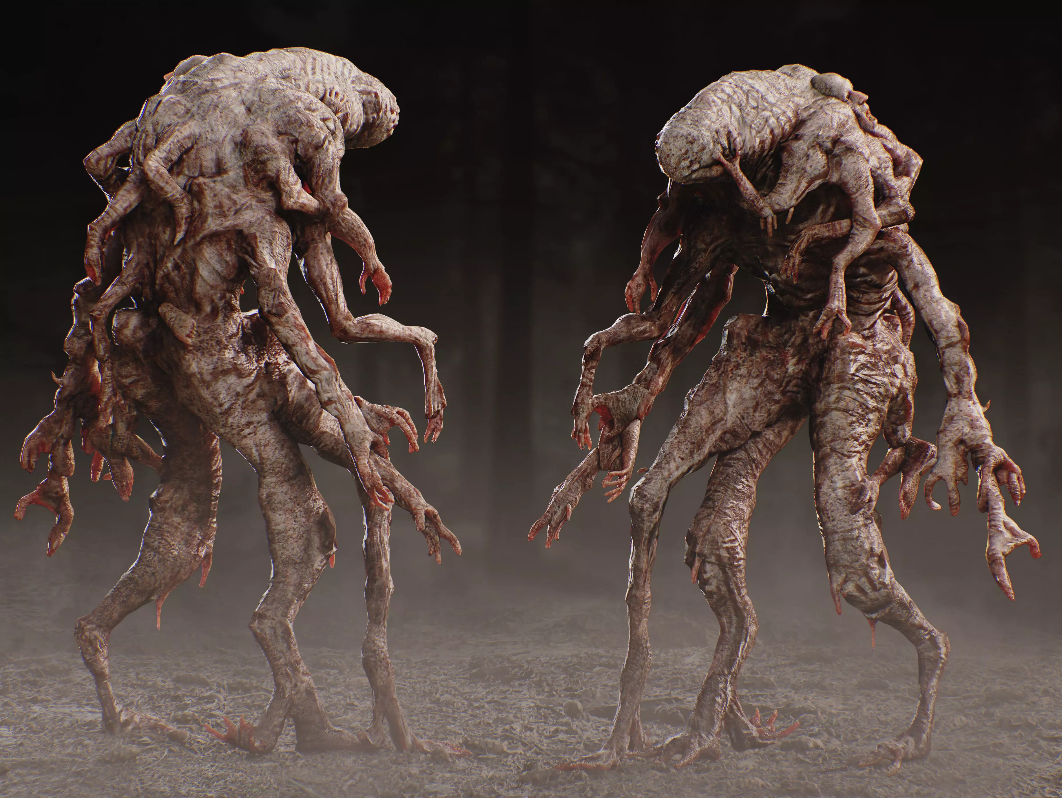 Substance Horror Creature Low-poly 3D model_0