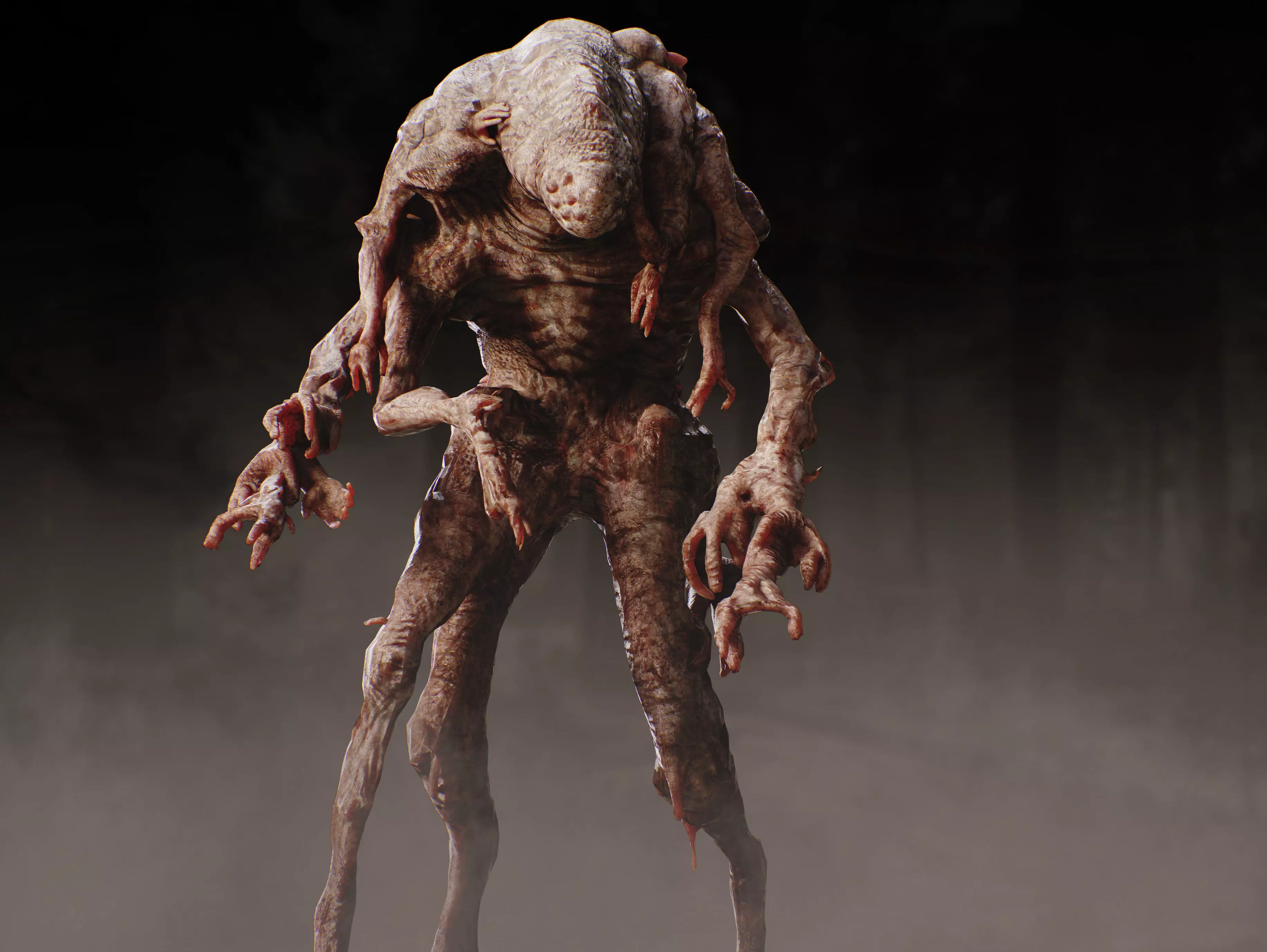 Substance Horror Creature Low-poly 3D model_3