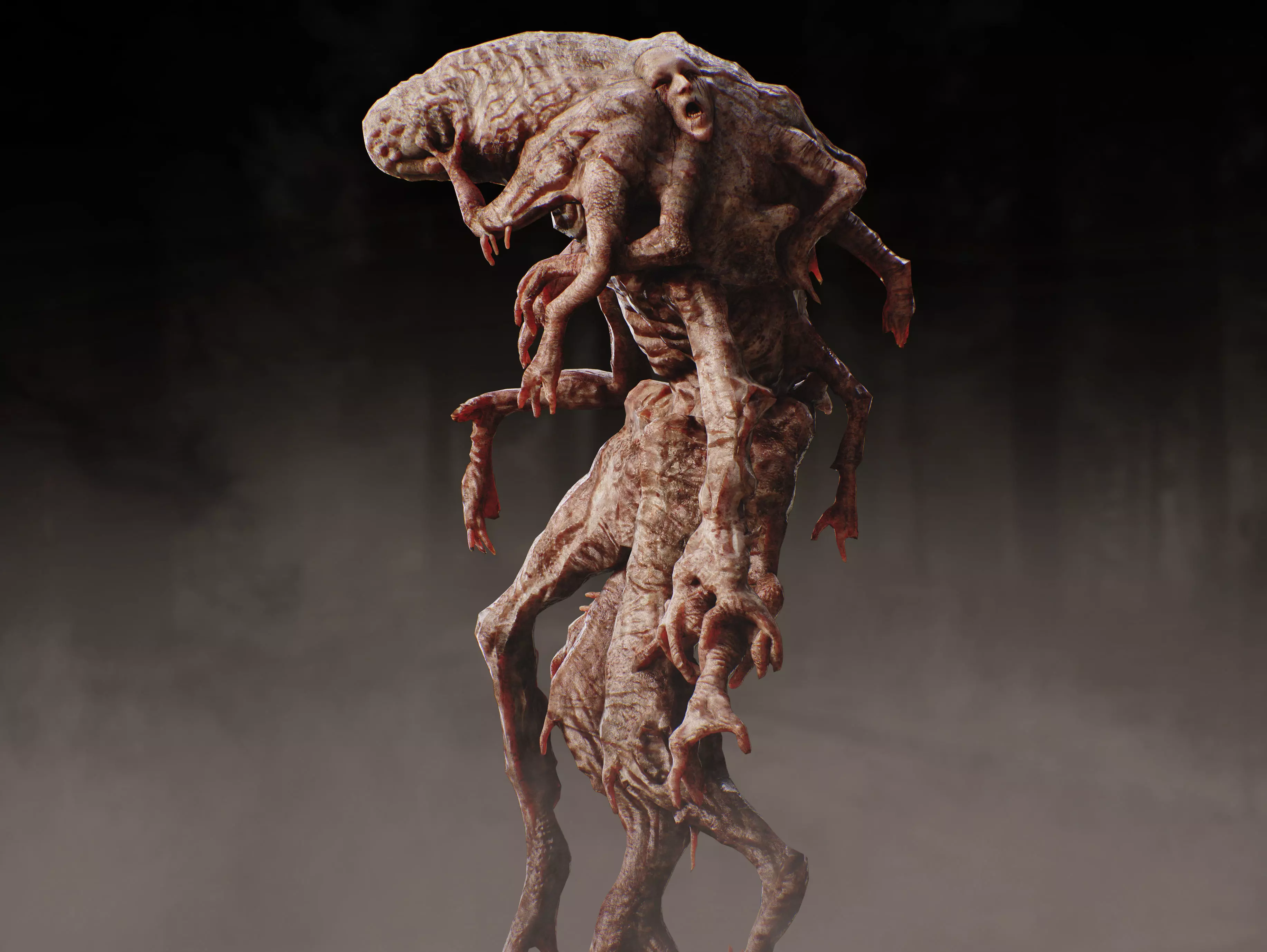 Substance Horror Creature Low-poly 3D model_4