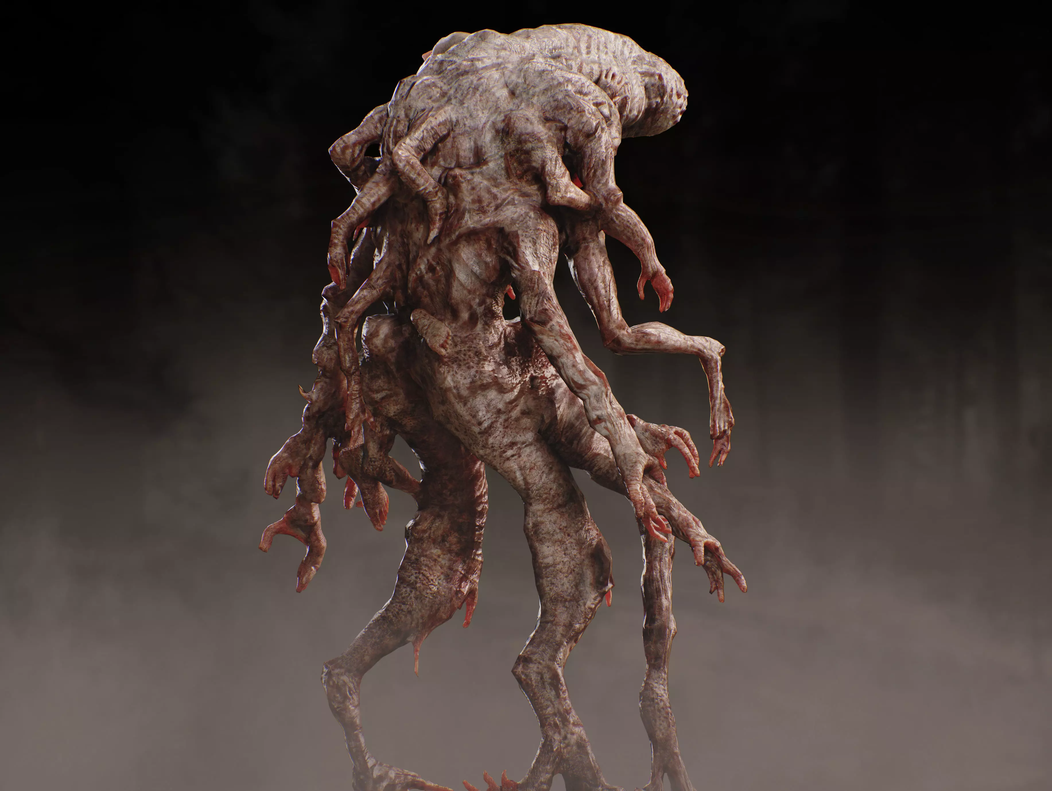 Substance Horror Creature Low-poly 3D model_7