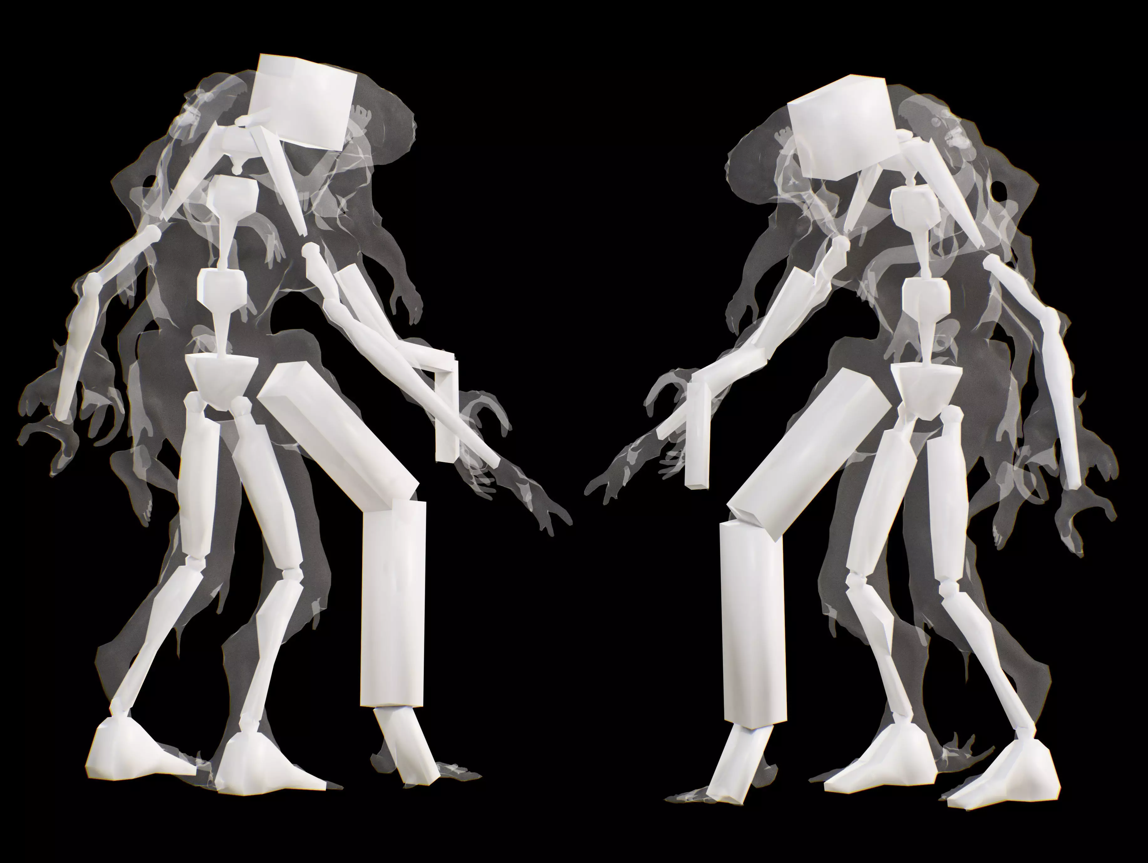 Substance Horror Creature Low-poly 3D model_12