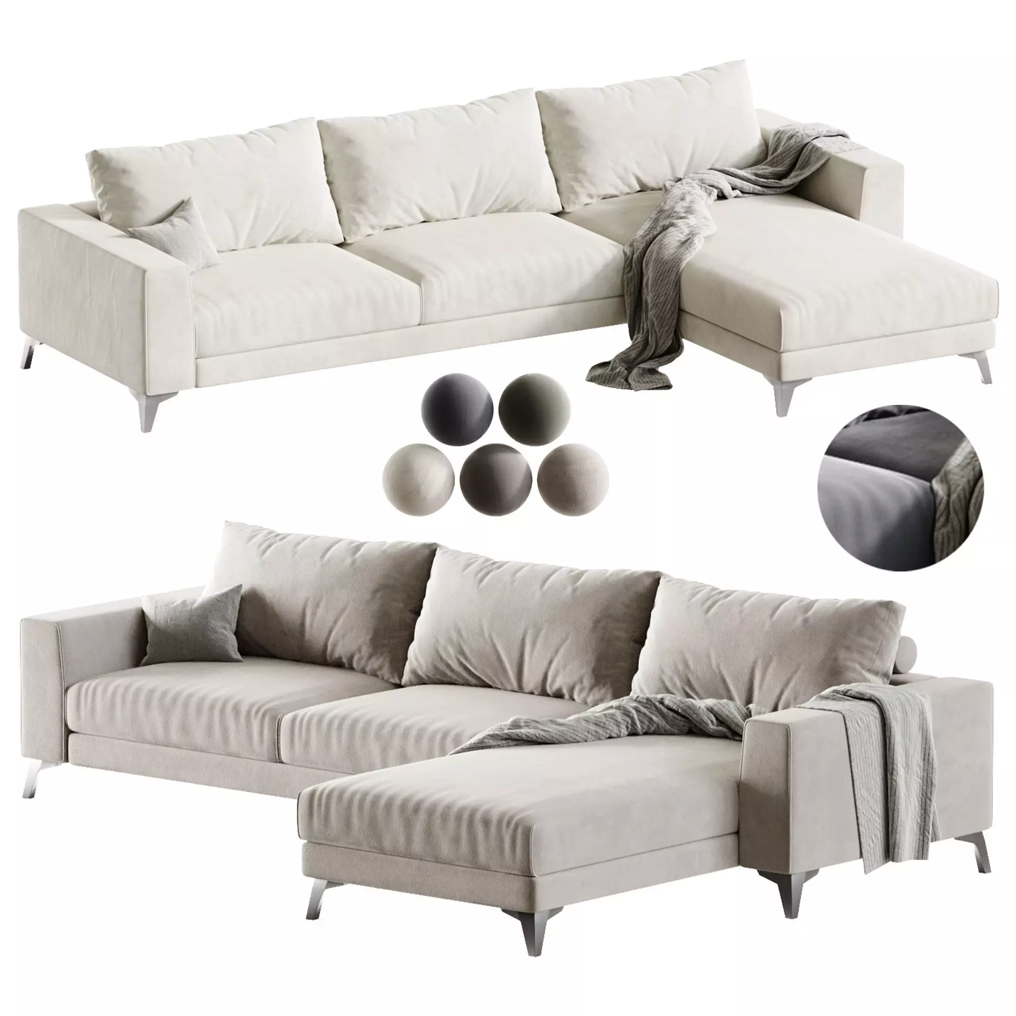 Scandi corner sofa 3D model