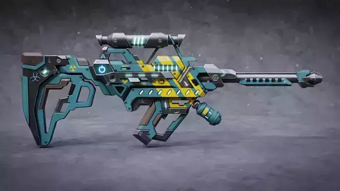 Sci-Fi Gun model- Low poly