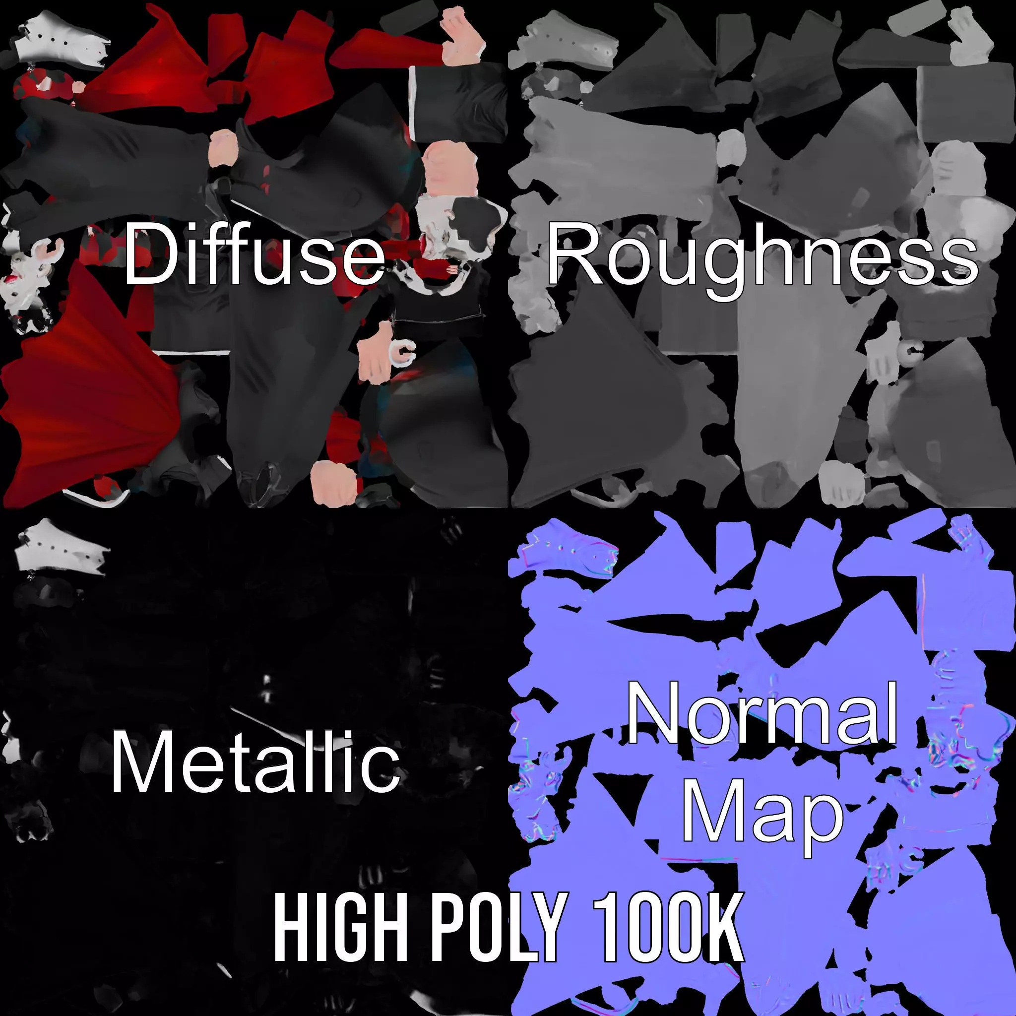 Vampire Character model pack Low-poly 3D model_3