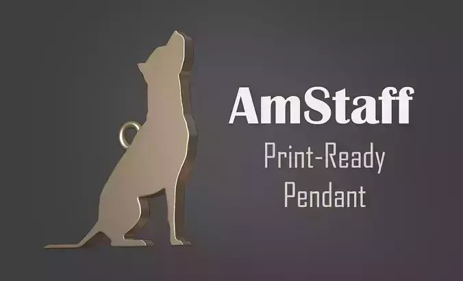 AmStaff Sitting Minimalist Modern Pendant 3D print model