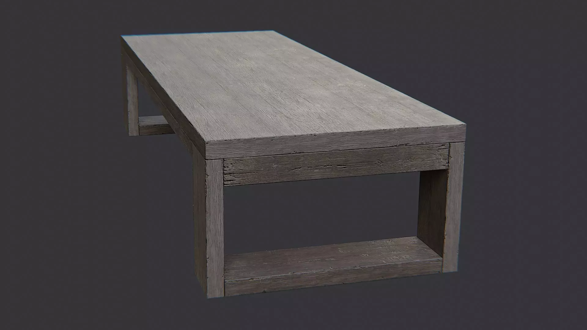Lounge Table with Open Shelf Low-poly 3D model_1