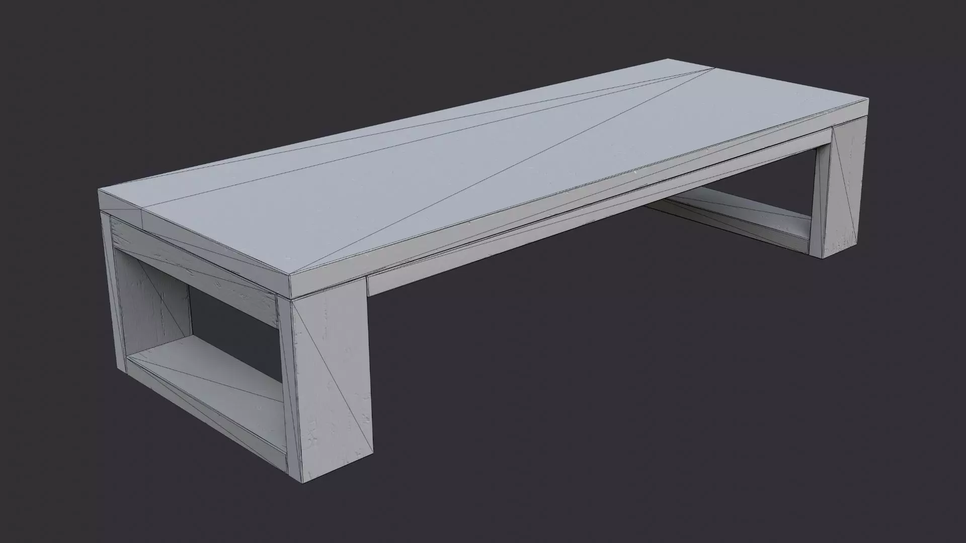 Lounge Table with Open Shelf Low-poly 3D model_7