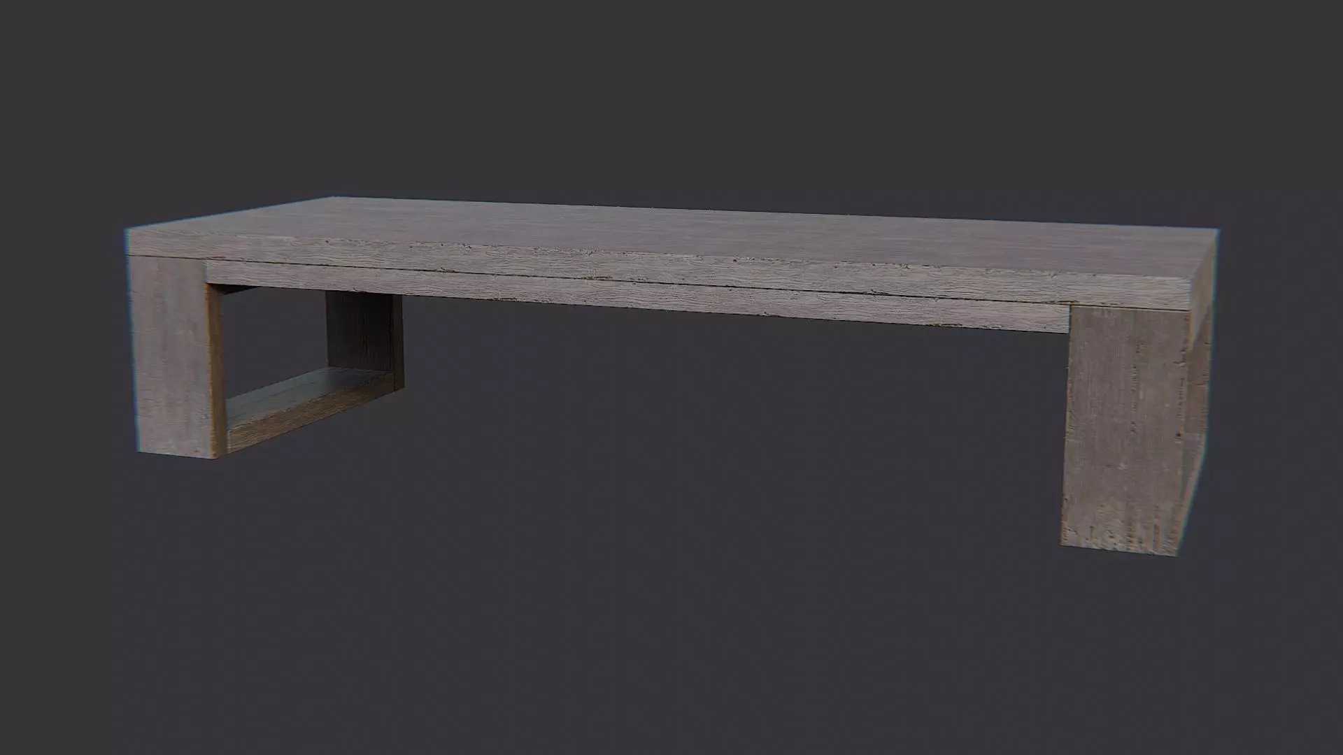 Lounge Table with Open Shelf Low-poly 3D model_2