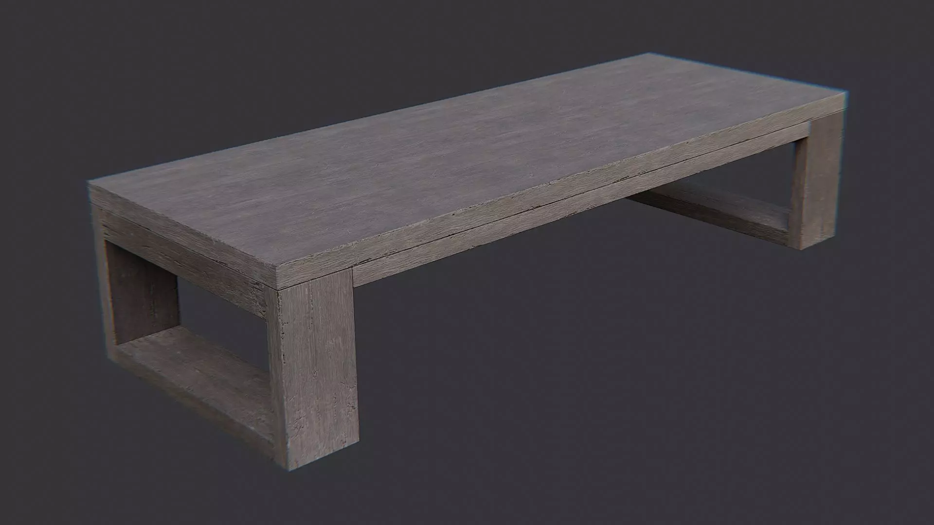 Lounge Table with Open Shelf Low-poly 3D model_0