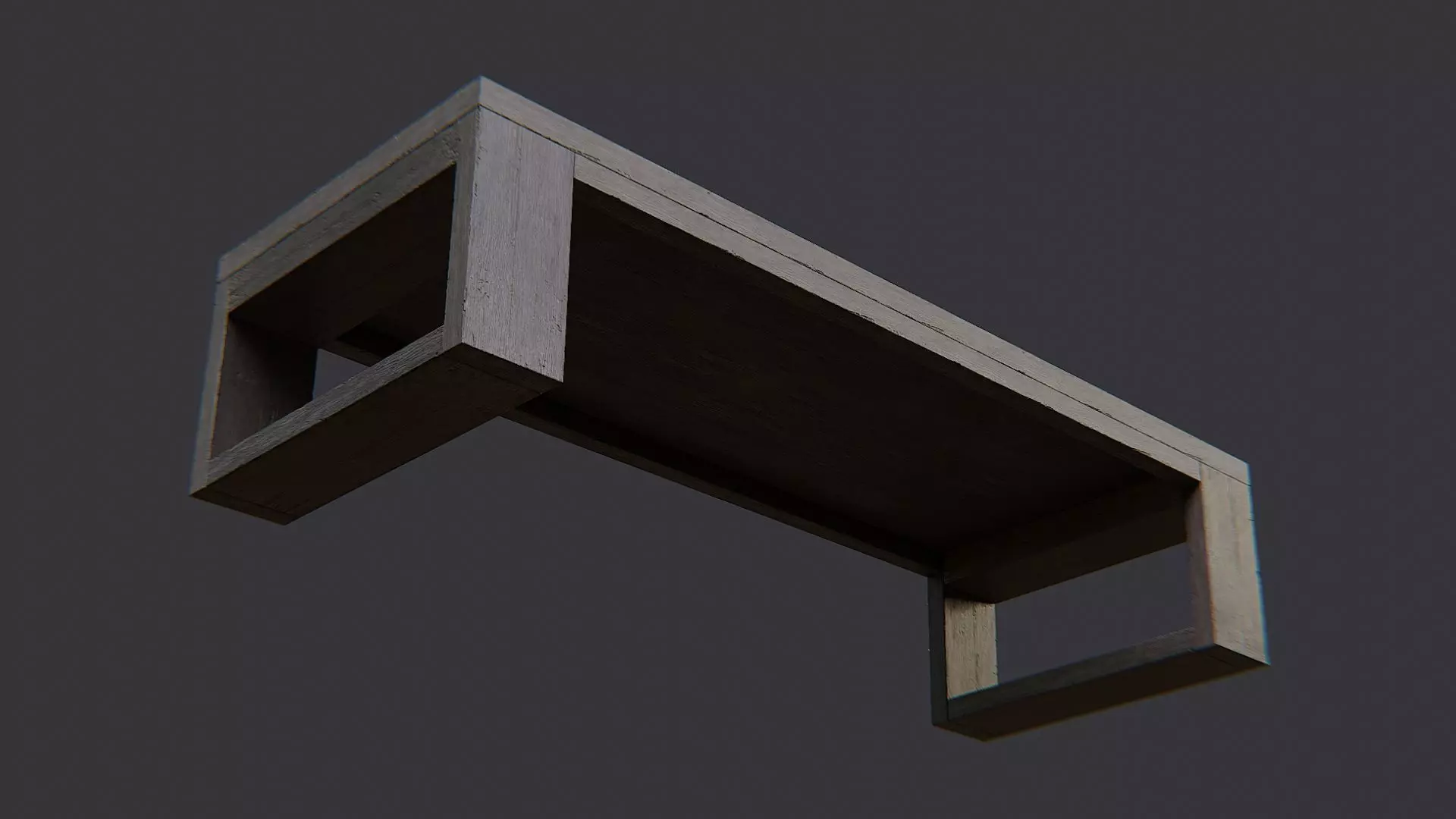 Lounge Table with Open Shelf Low-poly 3D model_5