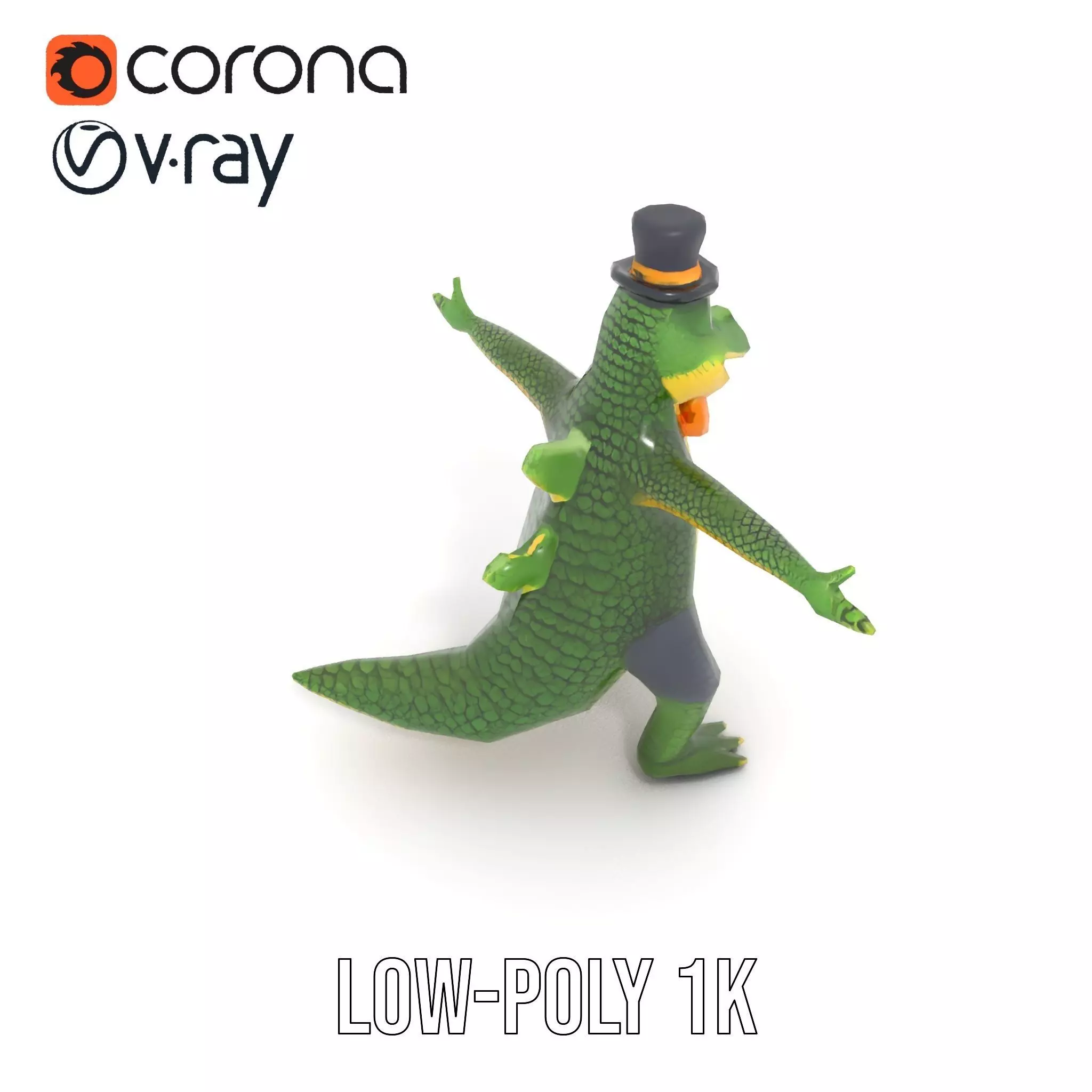 Dapper Crocodile model pack Low-poly 3D model_18