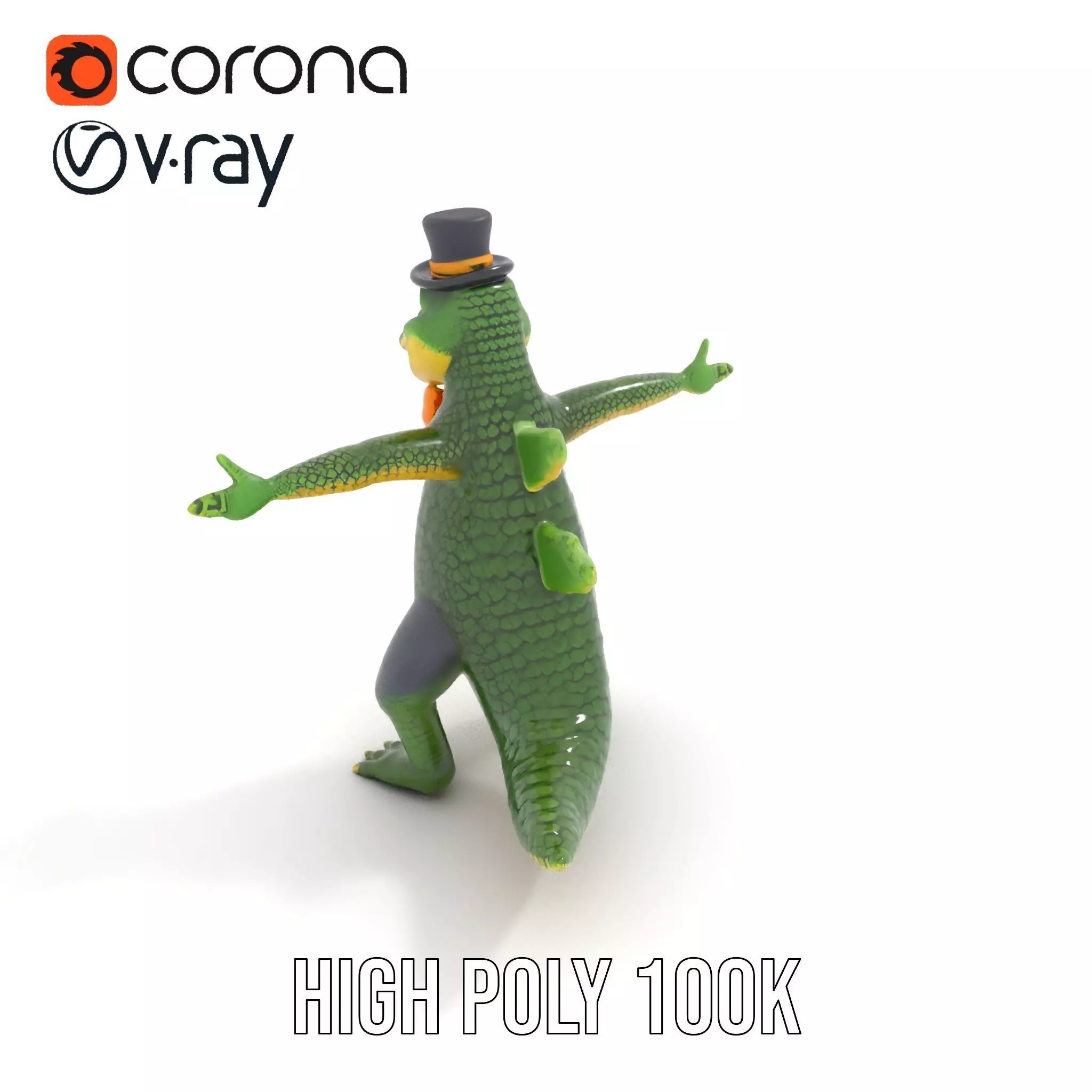 Dapper Crocodile model pack Low-poly 3D model_19