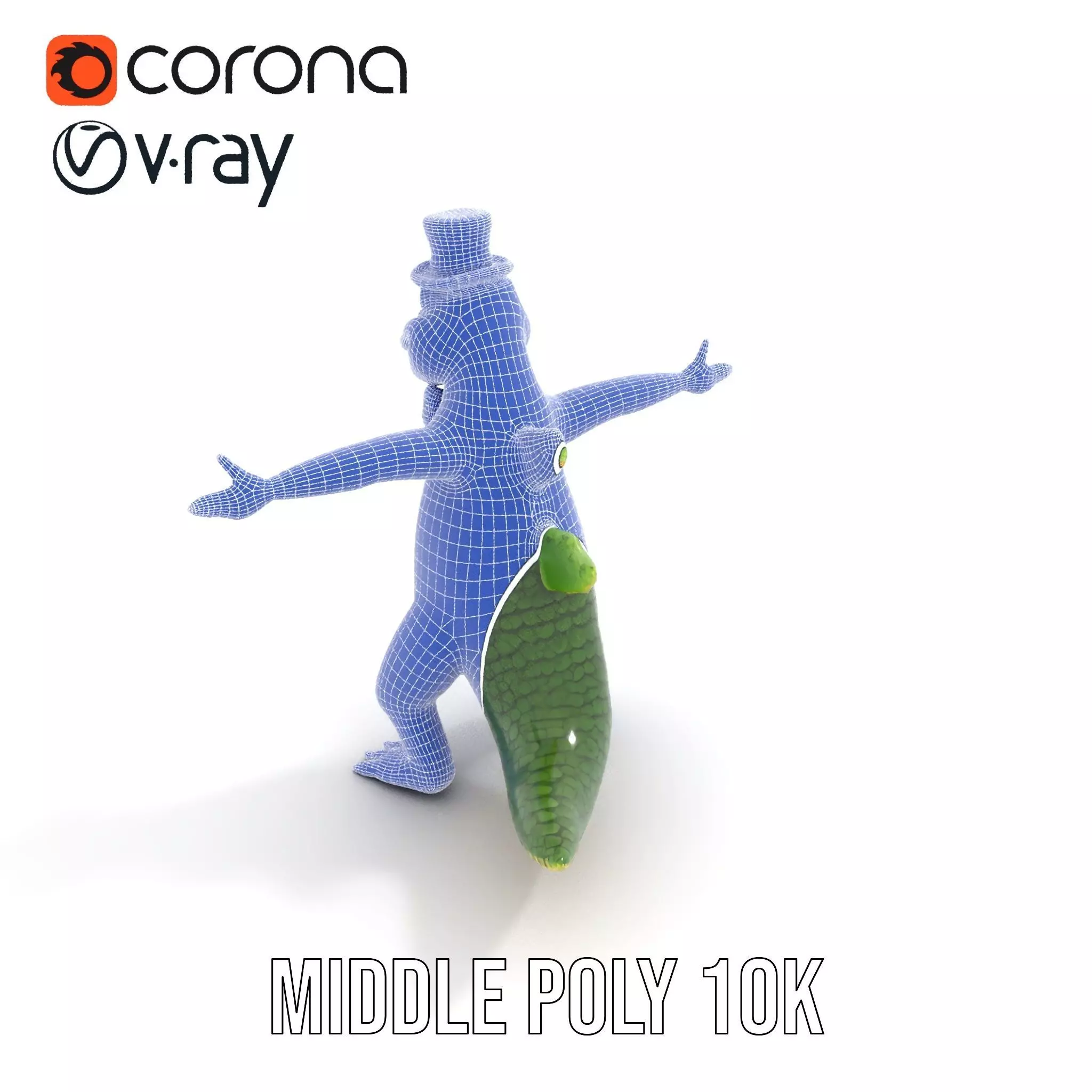 Dapper Crocodile model pack Low-poly 3D model_26