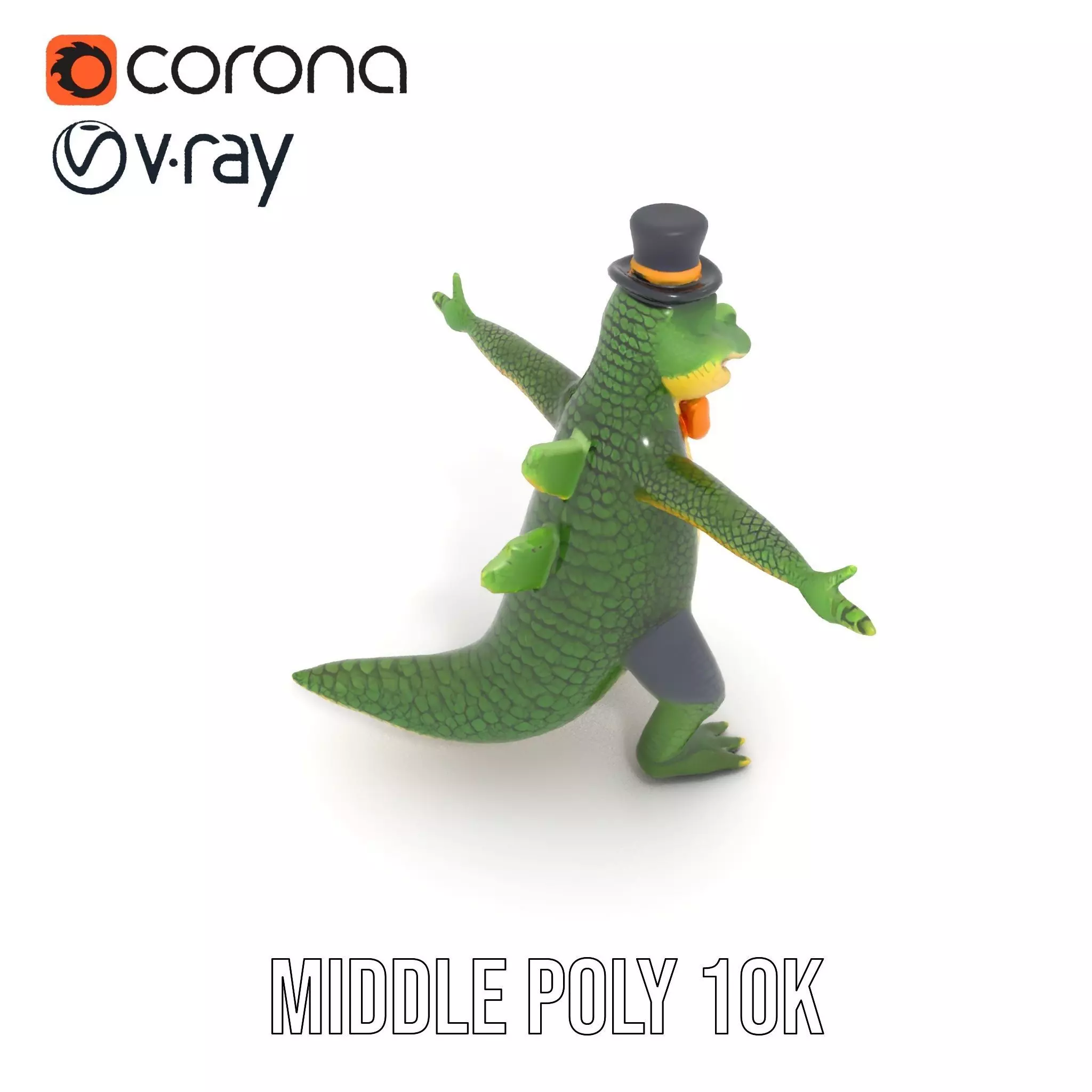 Dapper Crocodile model pack Low-poly 3D model_6