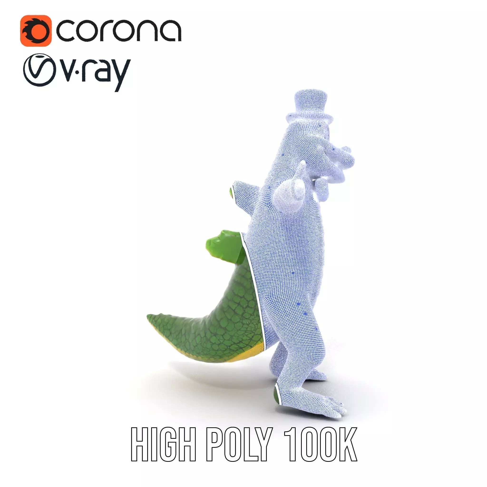 Dapper Crocodile model pack Low-poly 3D model_34