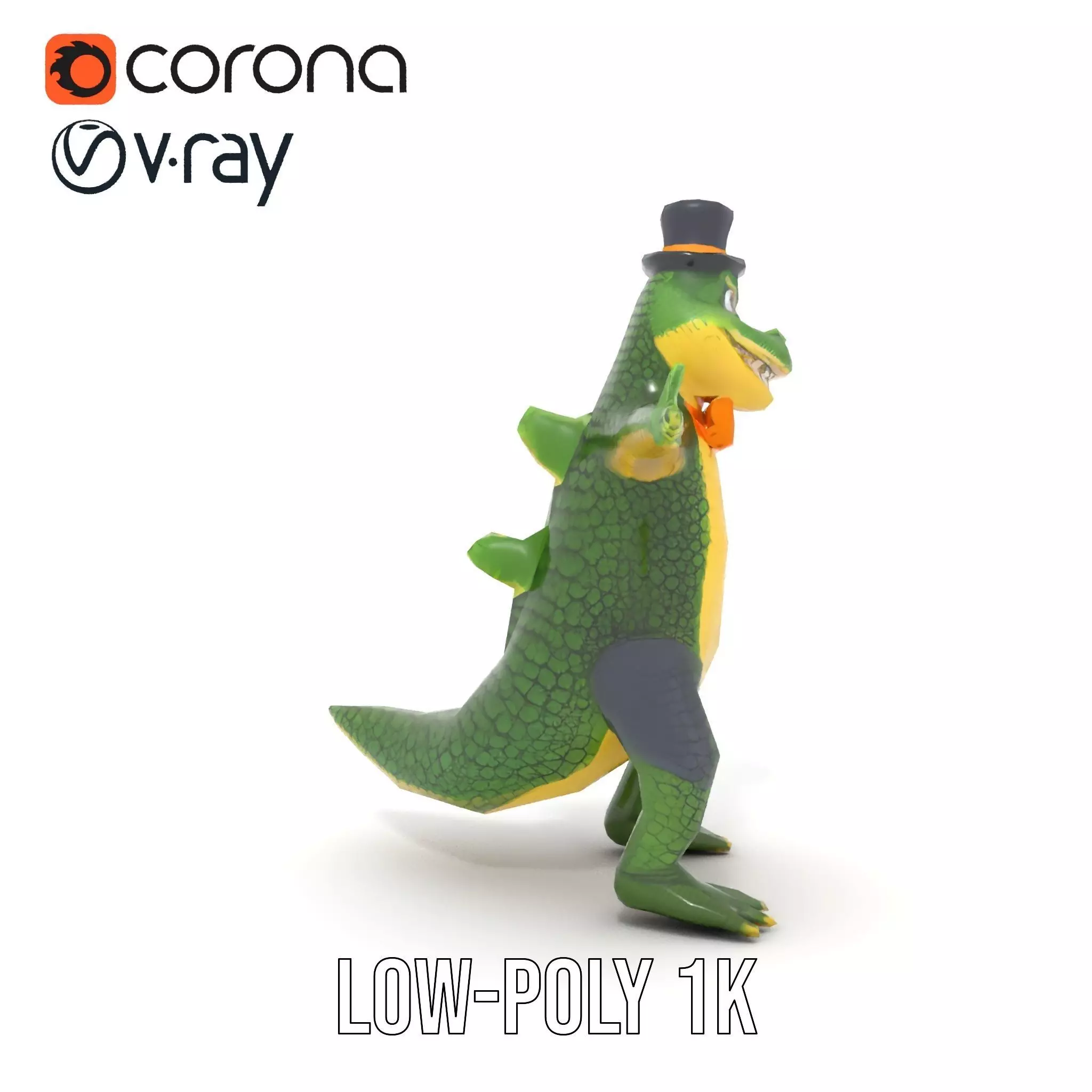 Dapper Crocodile model pack Low-poly 3D model_30