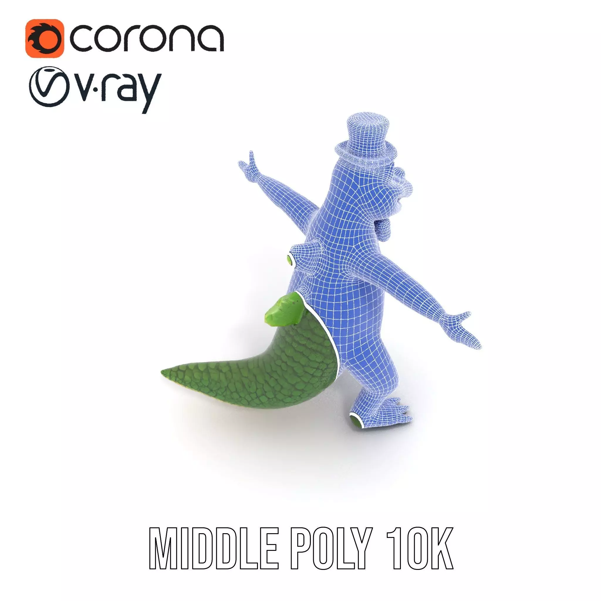 Dapper Crocodile model pack Low-poly 3D model_15