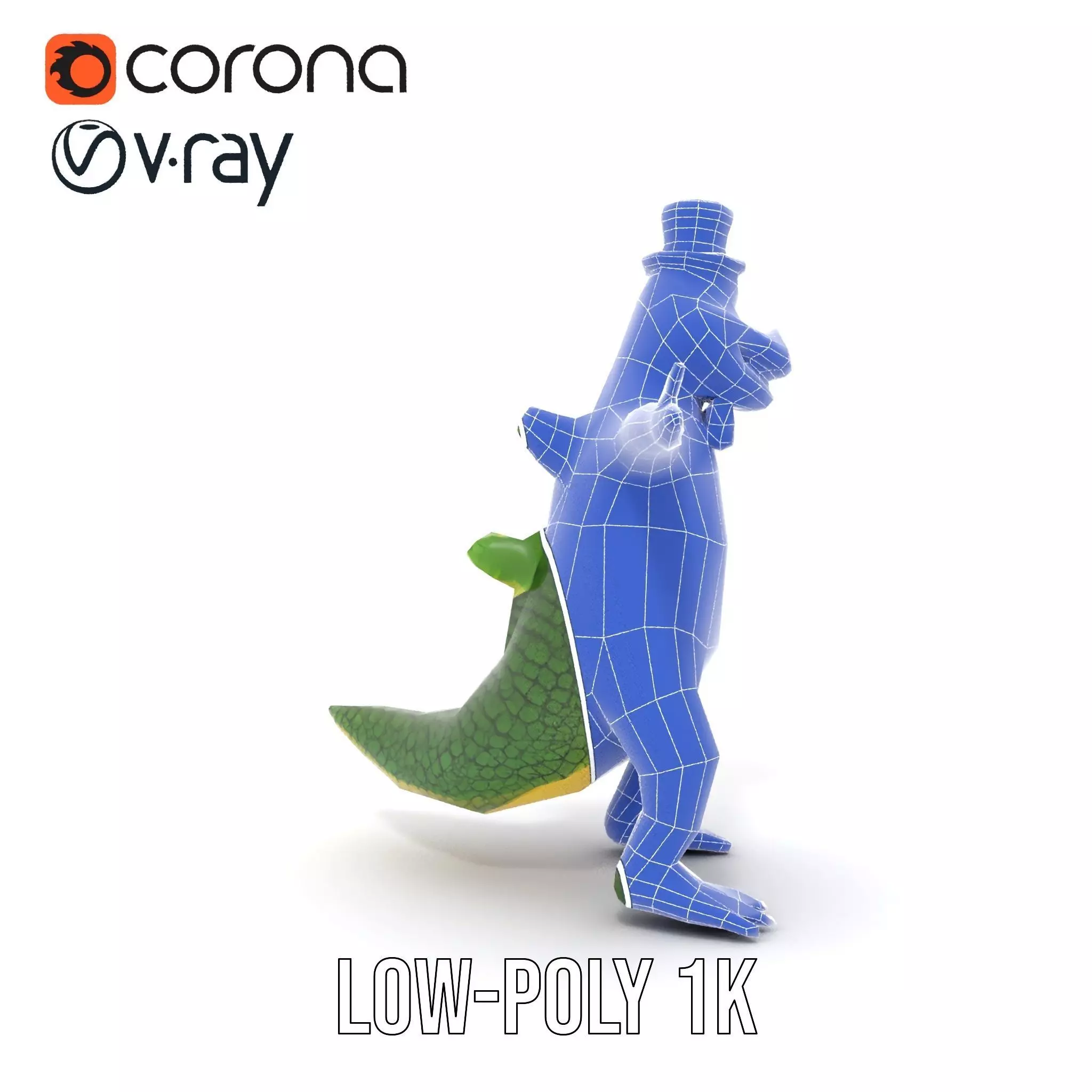 Dapper Crocodile model pack Low-poly 3D model_14