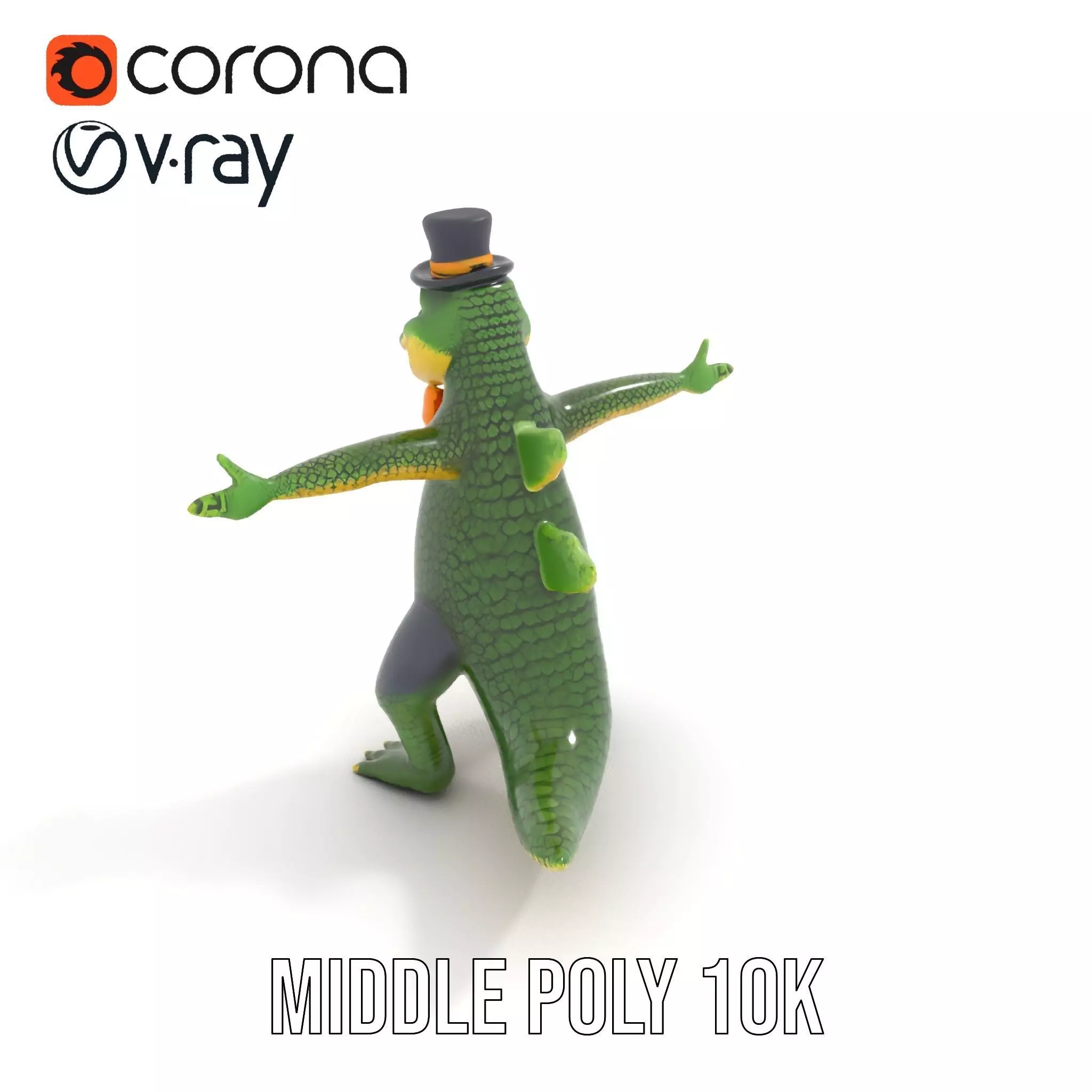 Dapper Crocodile model pack Low-poly 3D model_11