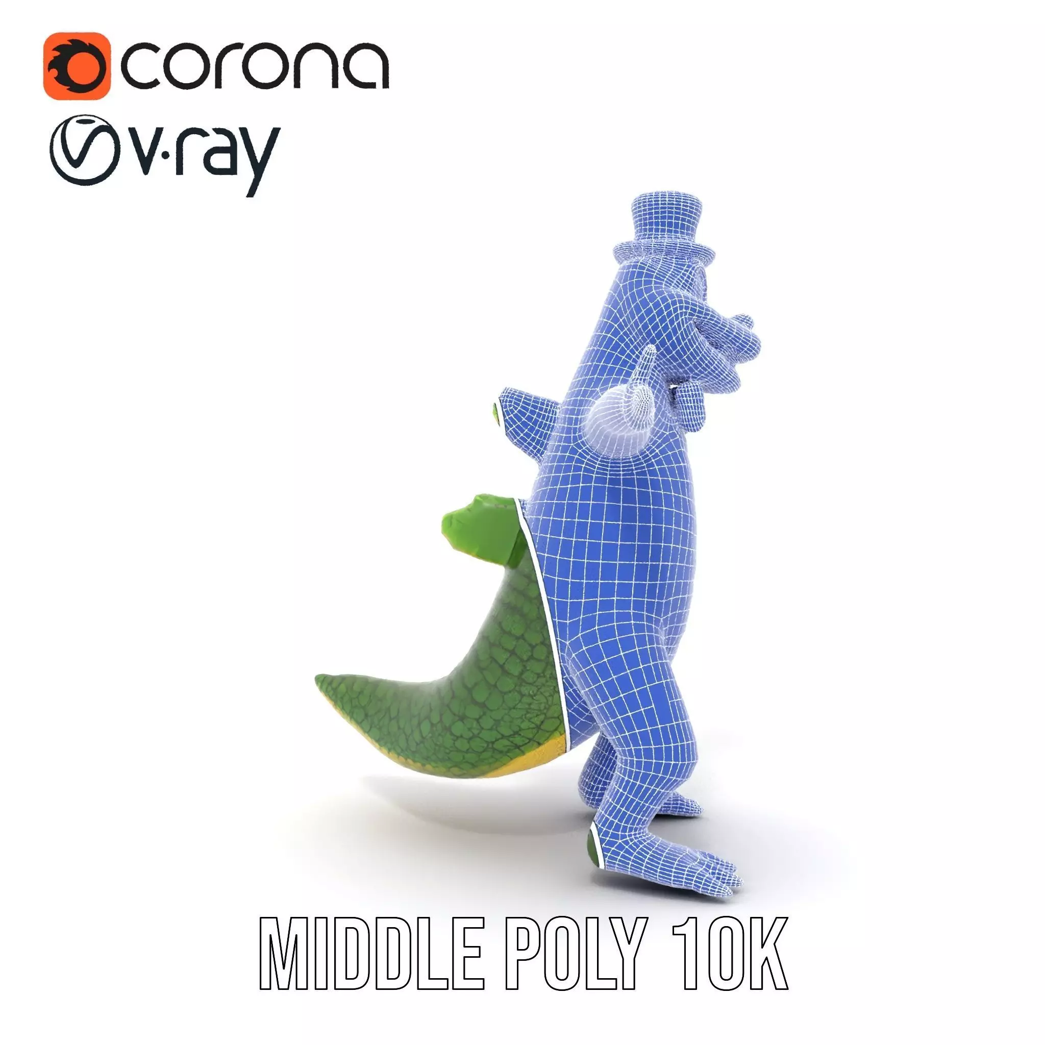 Dapper Crocodile model pack Low-poly 3D model_29