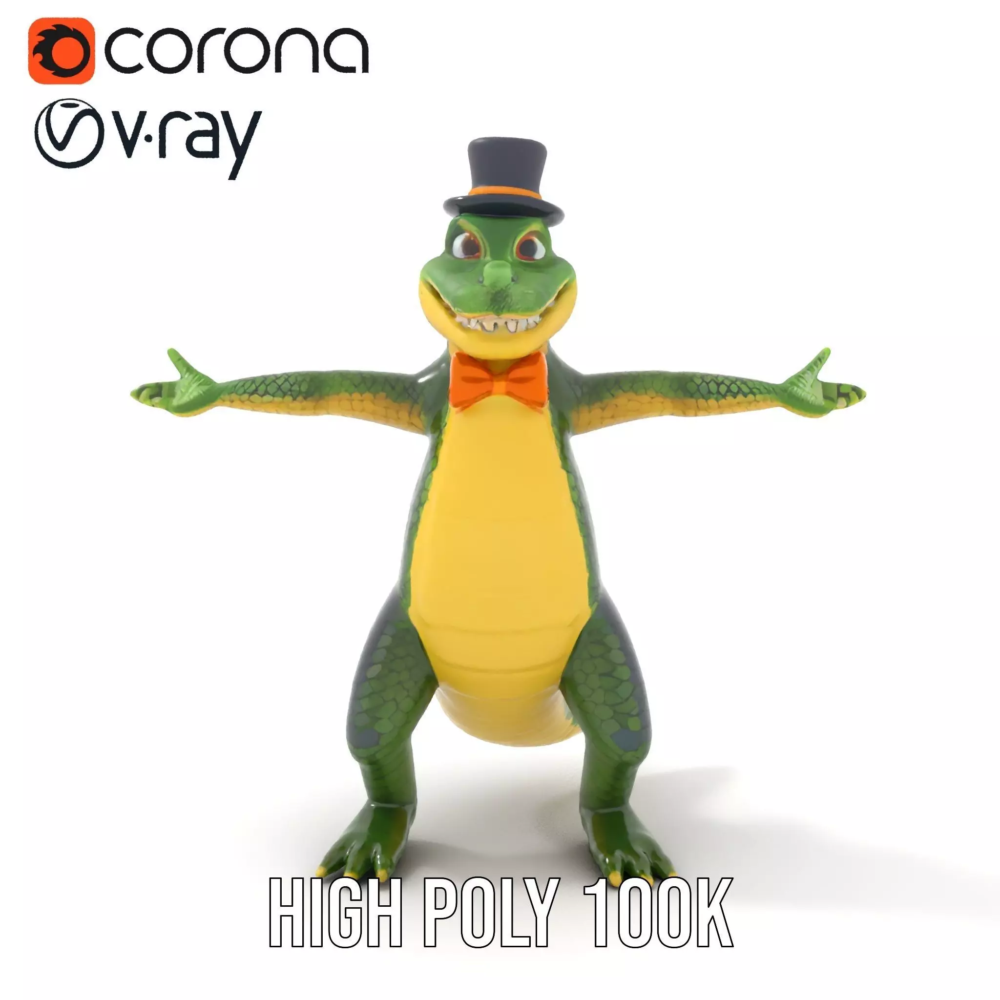Dapper Crocodile model pack Low-poly 3D model_25