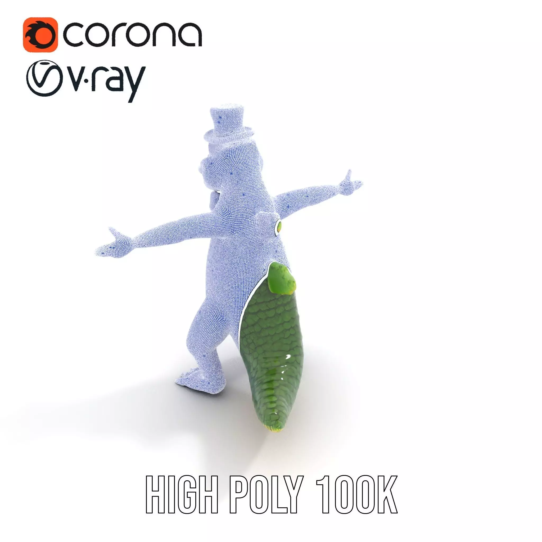 Dapper Crocodile model pack Low-poly 3D model_22