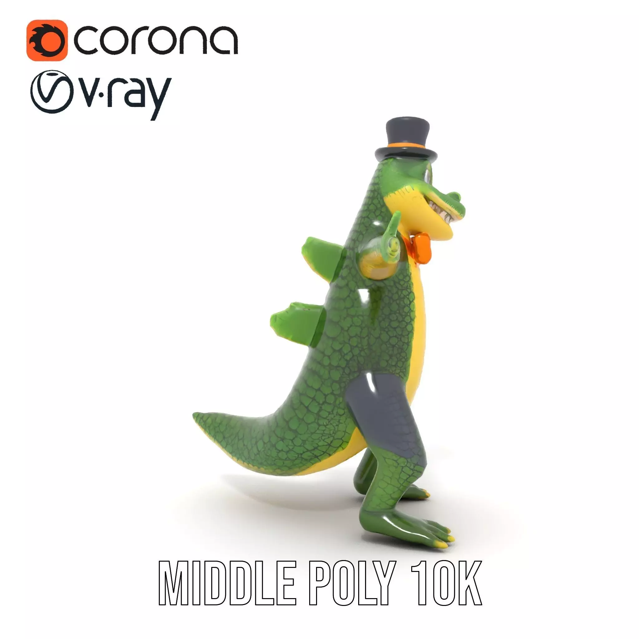 Dapper Crocodile model pack Low-poly 3D model_20