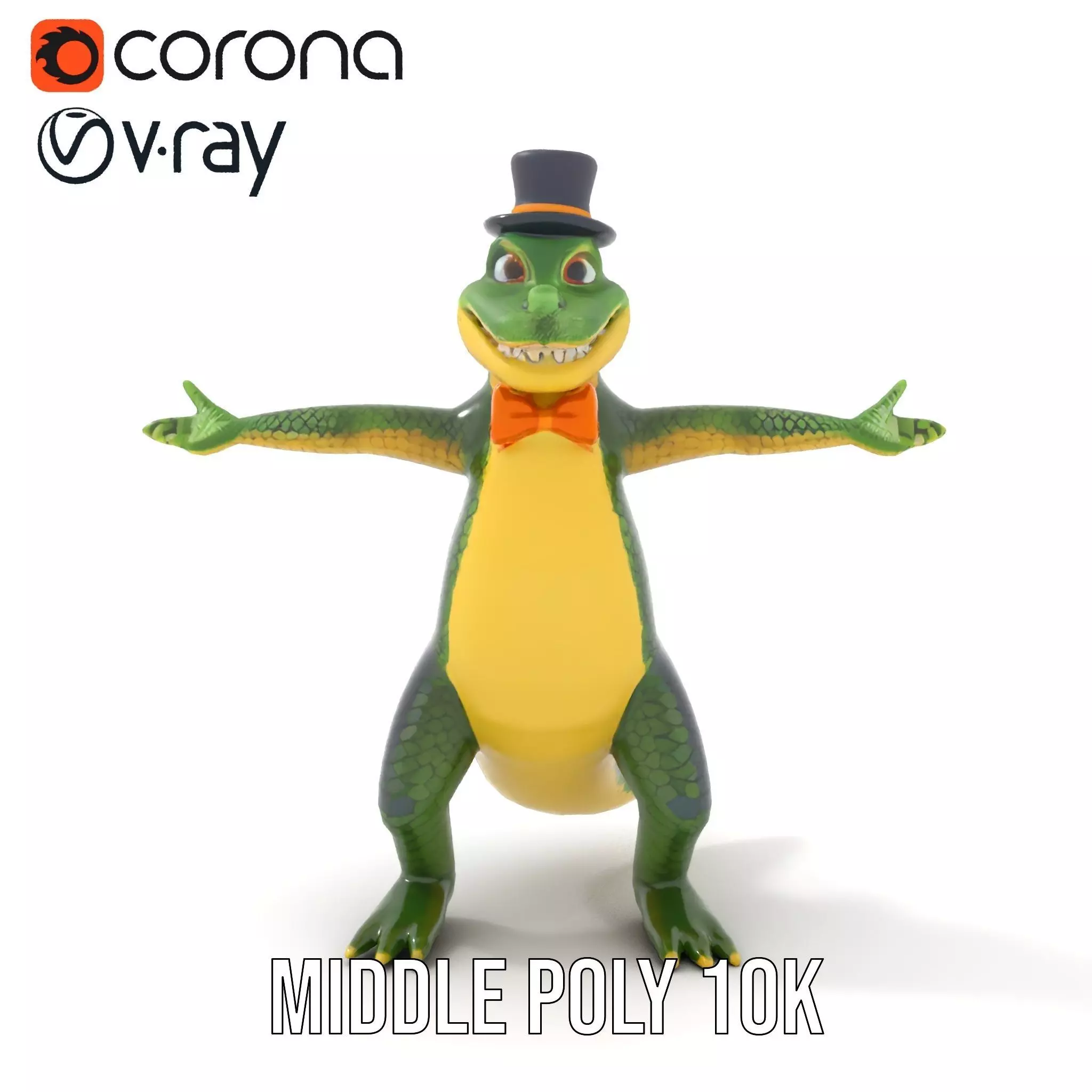 Dapper Crocodile model pack Low-poly 3D model_23
