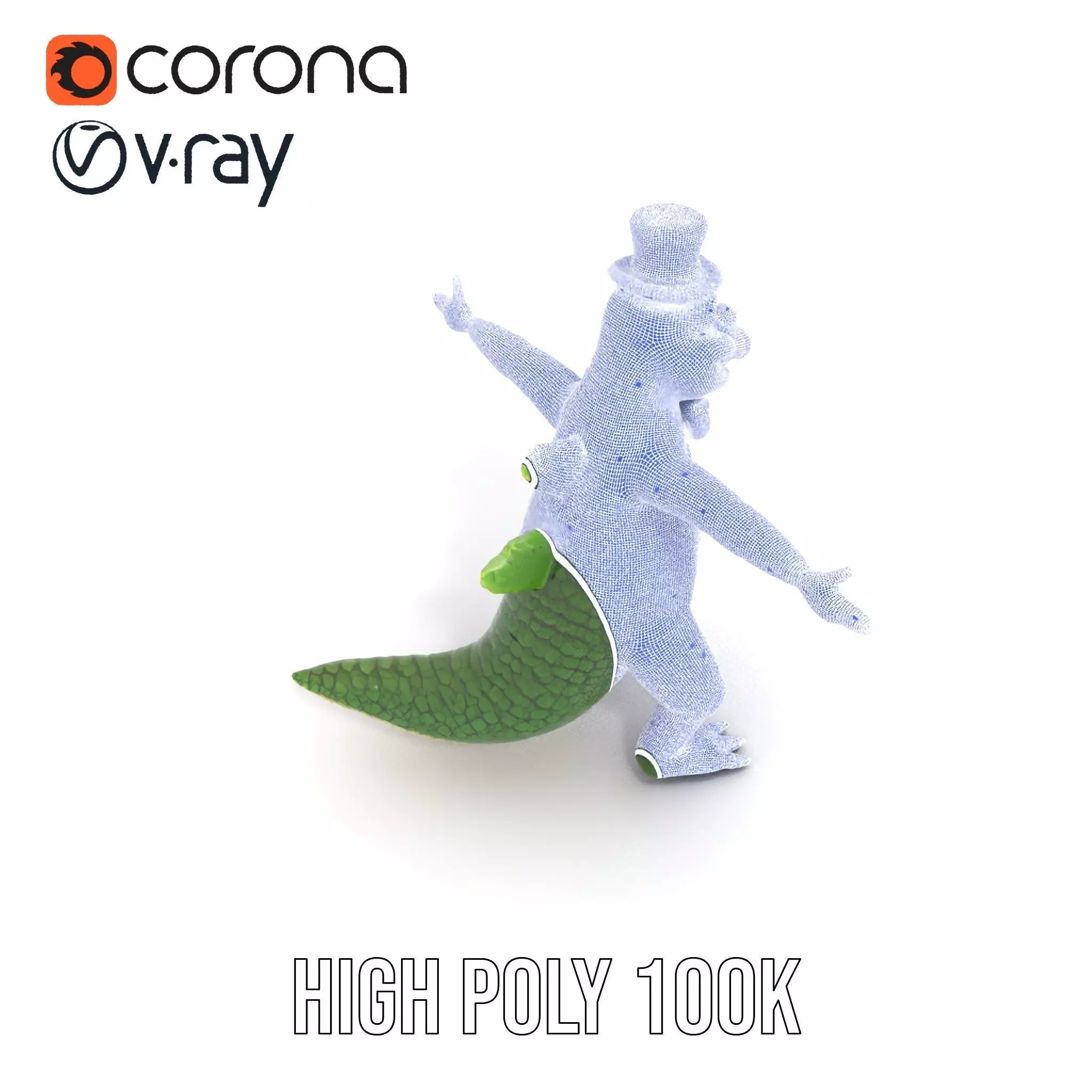 Dapper Crocodile model pack Low-poly 3D model_32