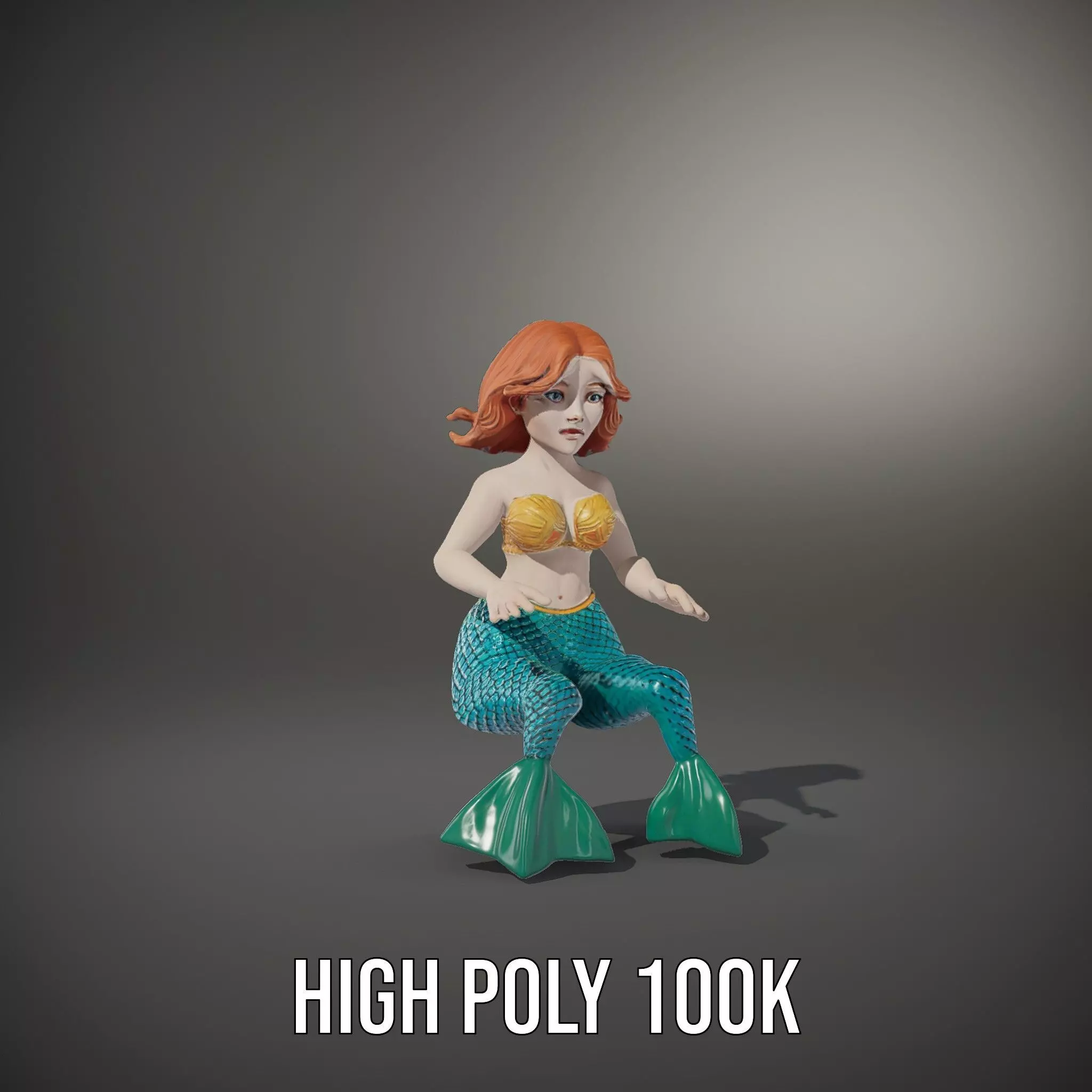 Fantasy Mermaid Character model pack Low-poly 3D model_8