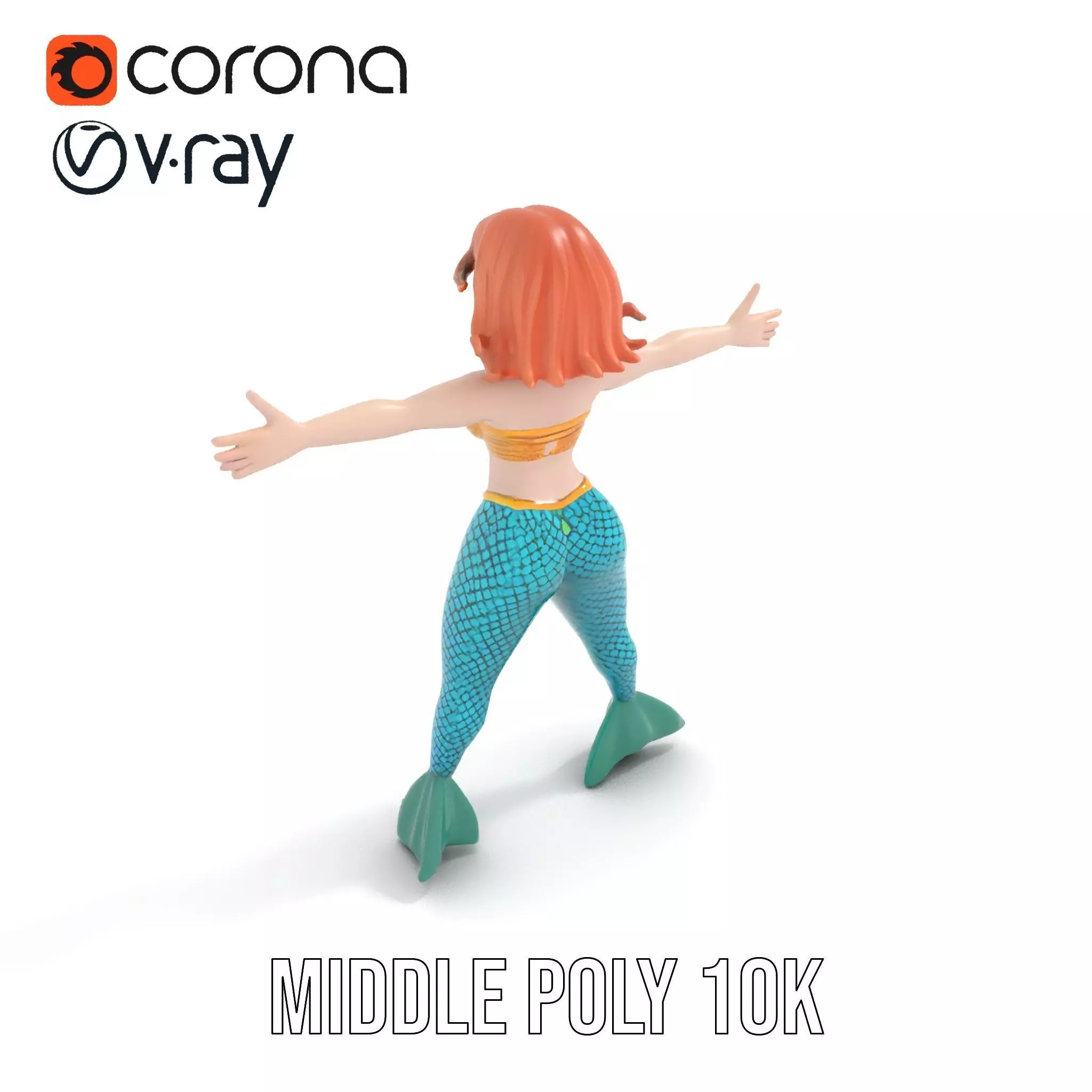 Fantasy Mermaid Character model pack Low-poly 3D model_14