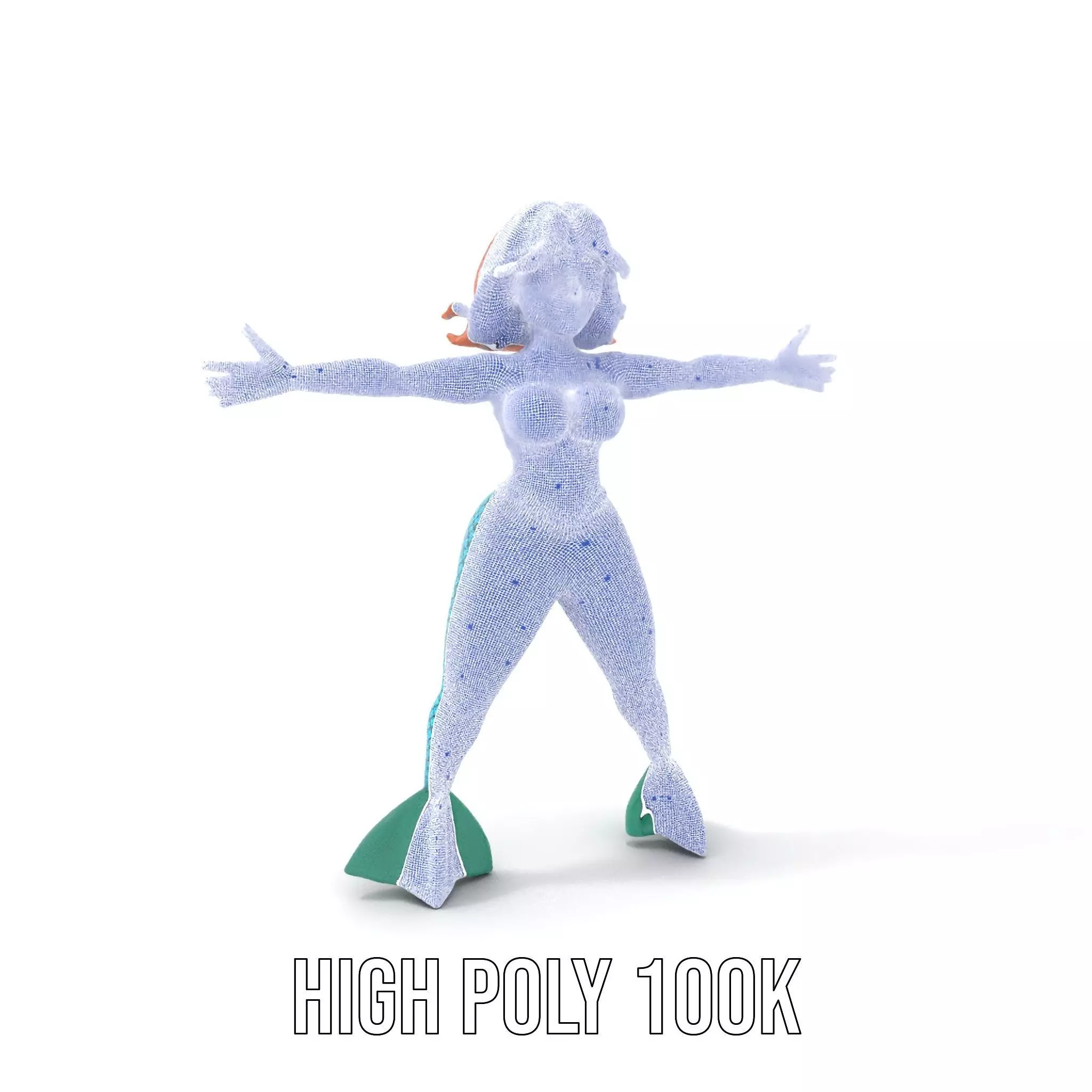 Fantasy Mermaid Character model pack Low-poly 3D model_4