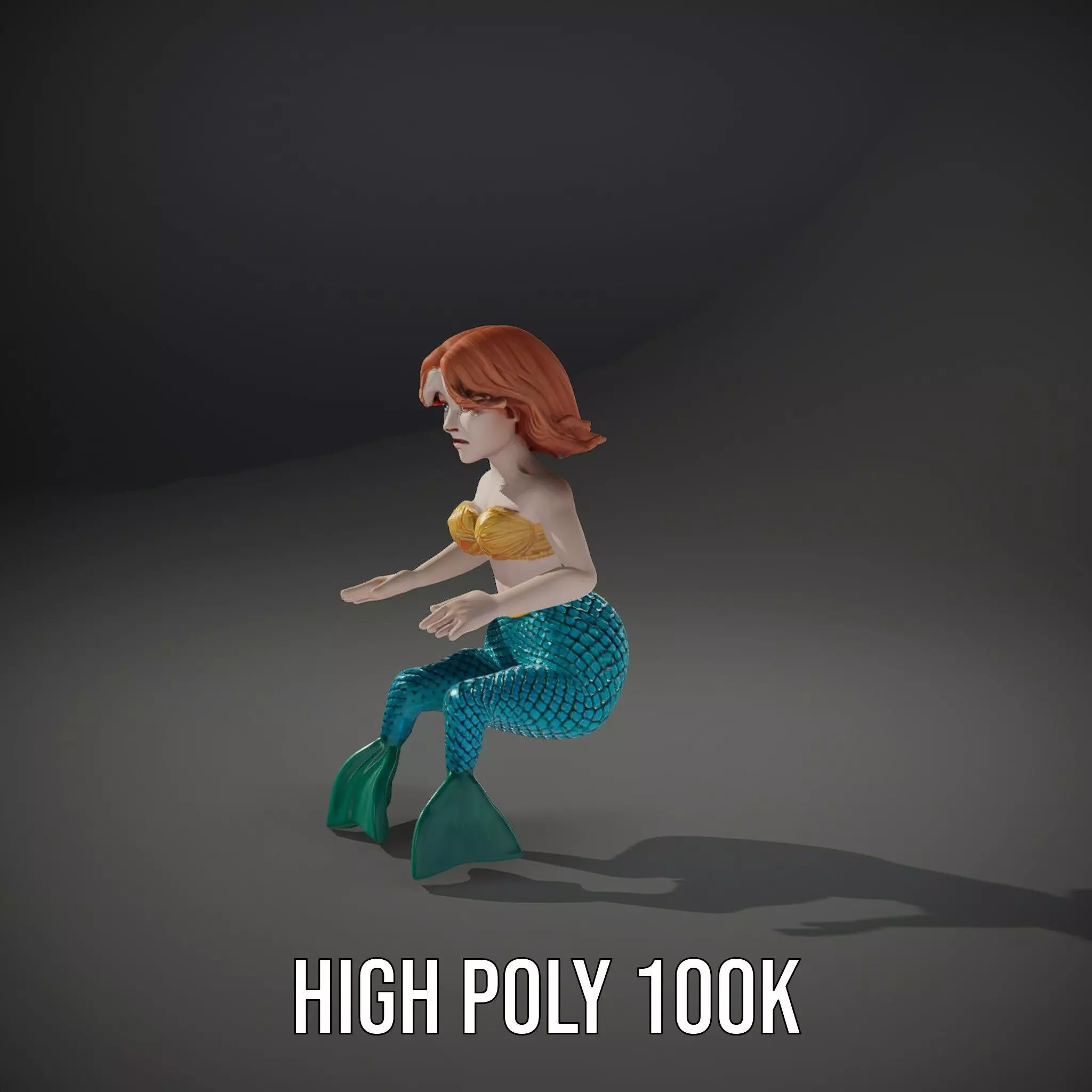 Fantasy Mermaid Character model pack Low-poly 3D model_10