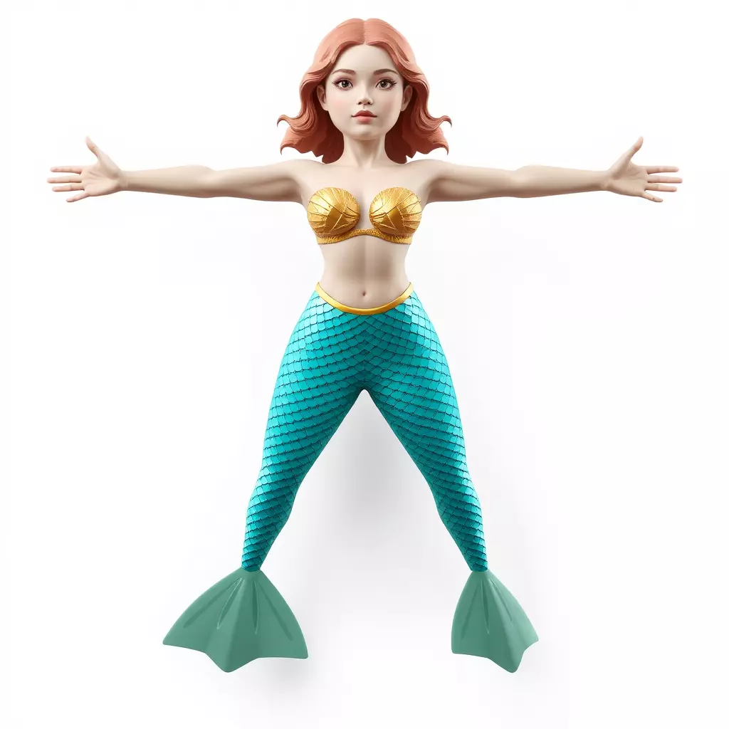 Fantasy Mermaid Character model pack Low-poly 3D model_2
